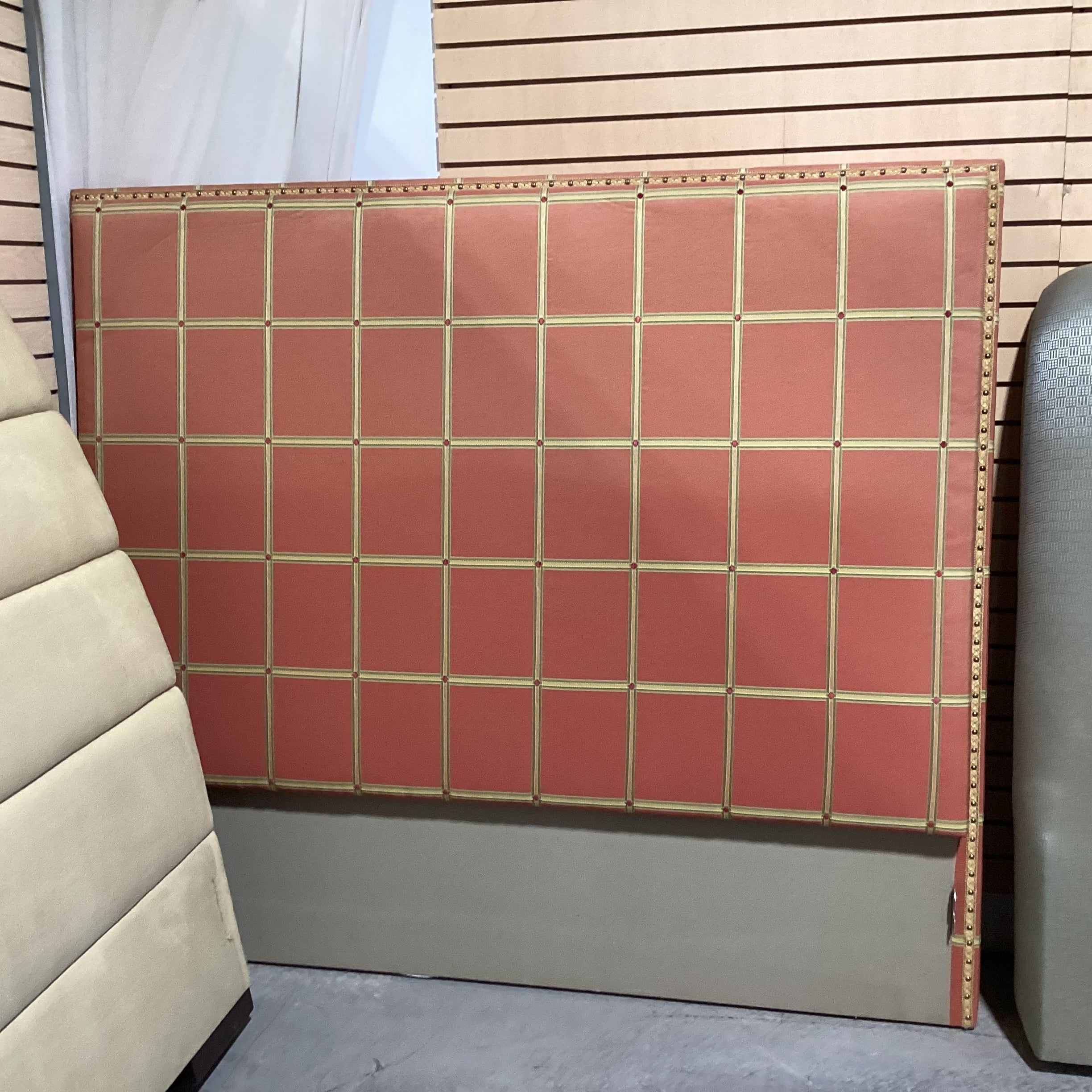 QUEEN or CAL KING Orange Gold Green Lattice Custom Headboard 74"x 65"