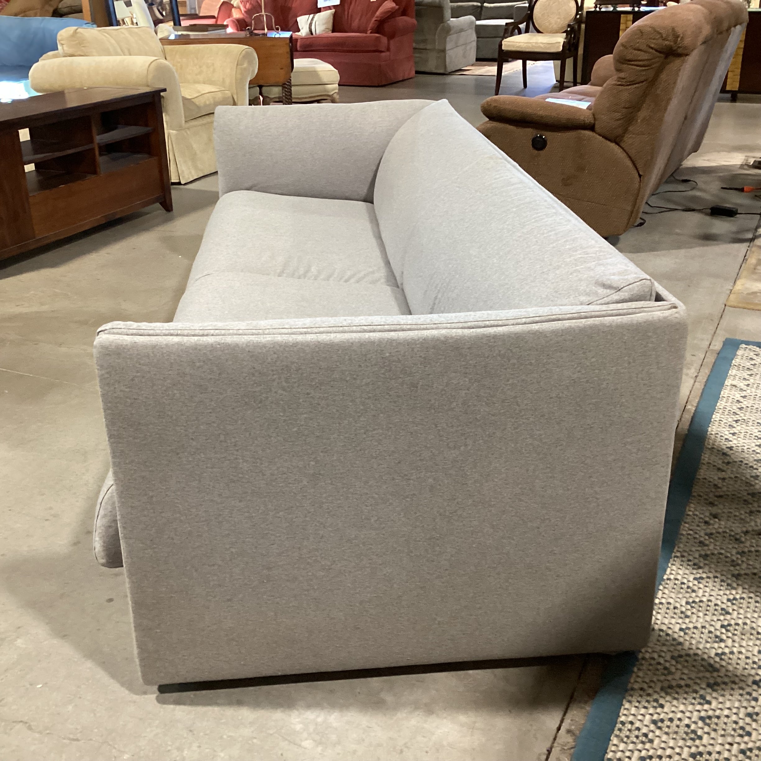 LEMA Italian Luxury Grey Wool Modern Sofa 101"x 38"x 30"