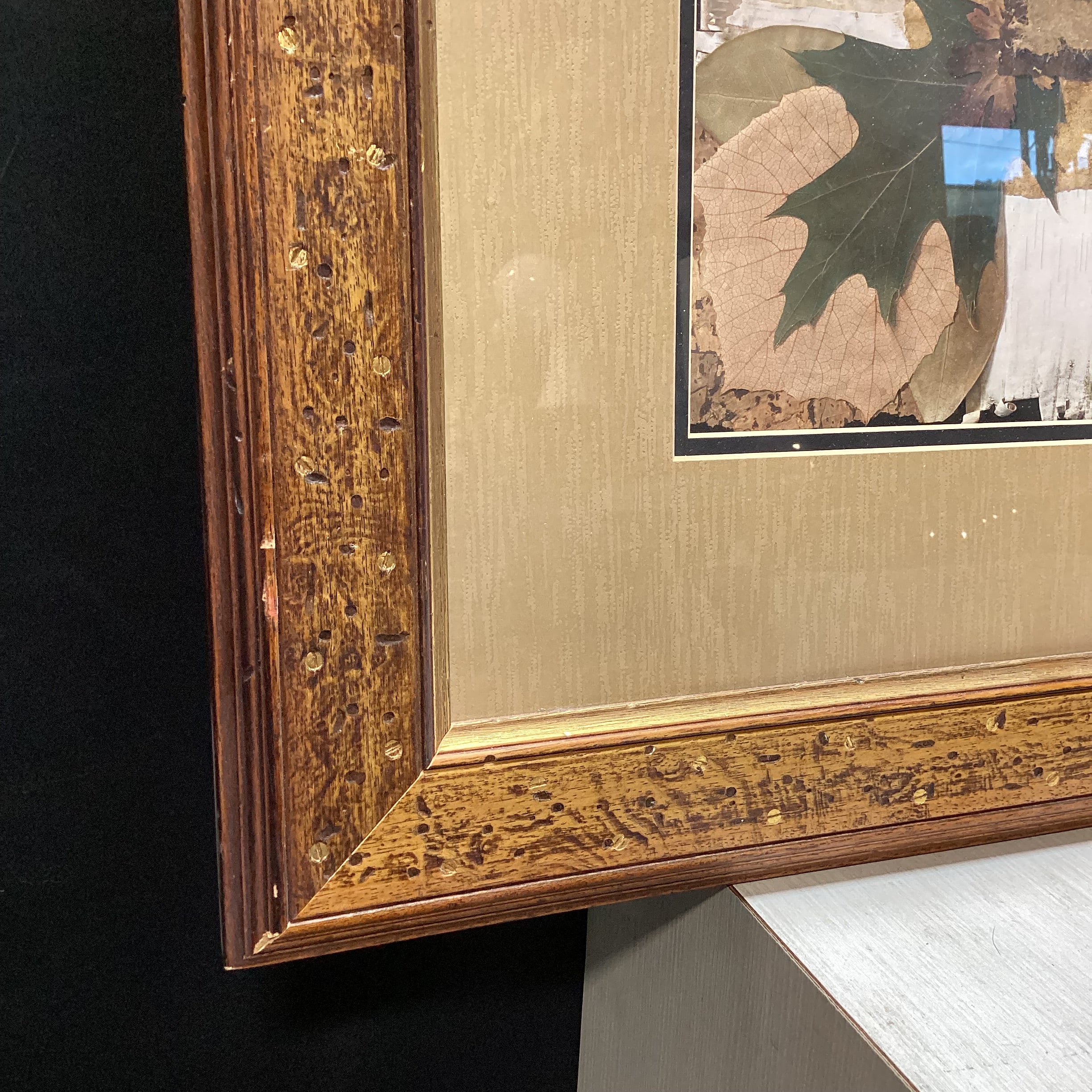 Pamela Gladding "Elk" Nature Collage Print In Wooden Frame 31" x 29"
