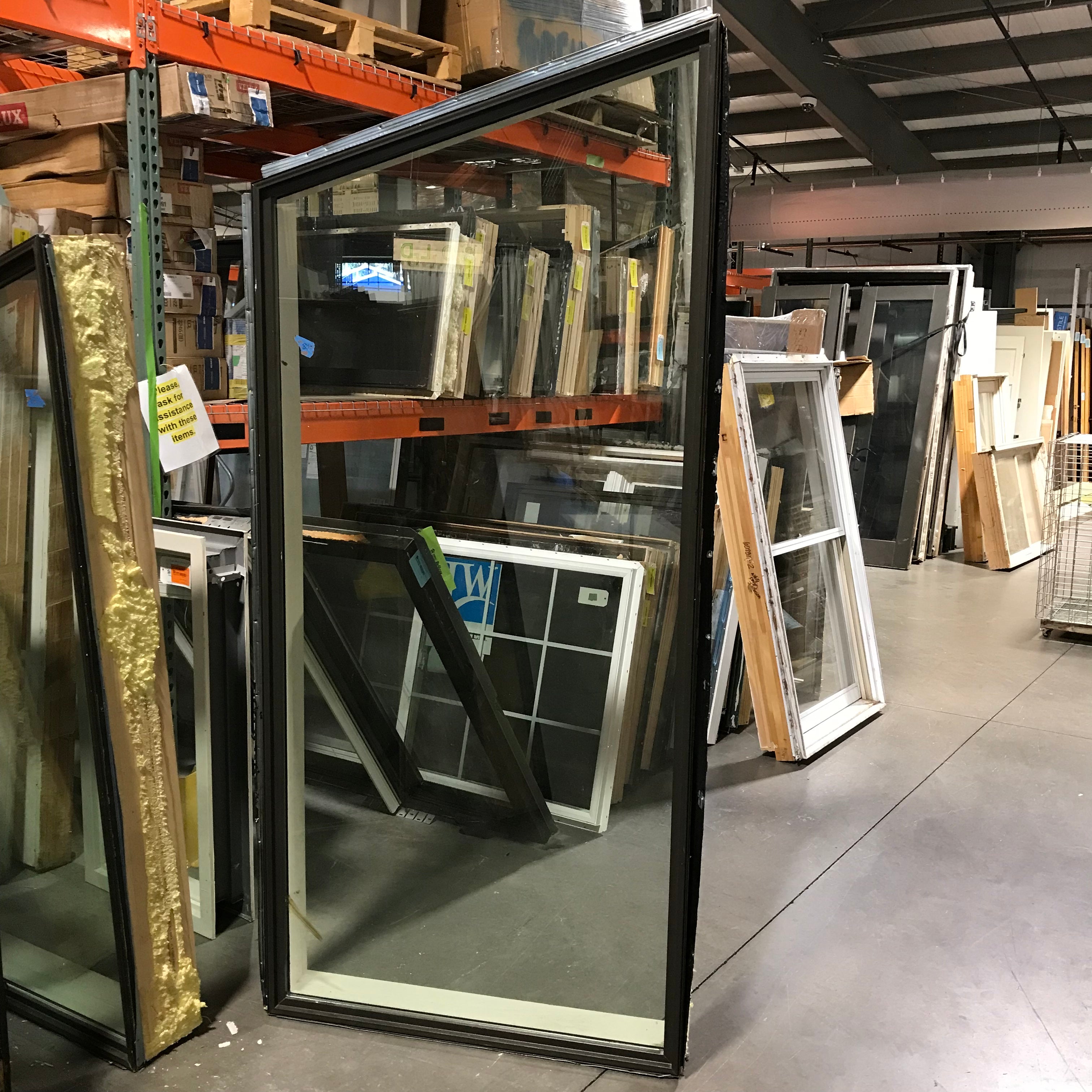 40.5"x 90.5"x 6.5" Brown Metal Clad Right Trapezoid Fixed Exterior Window