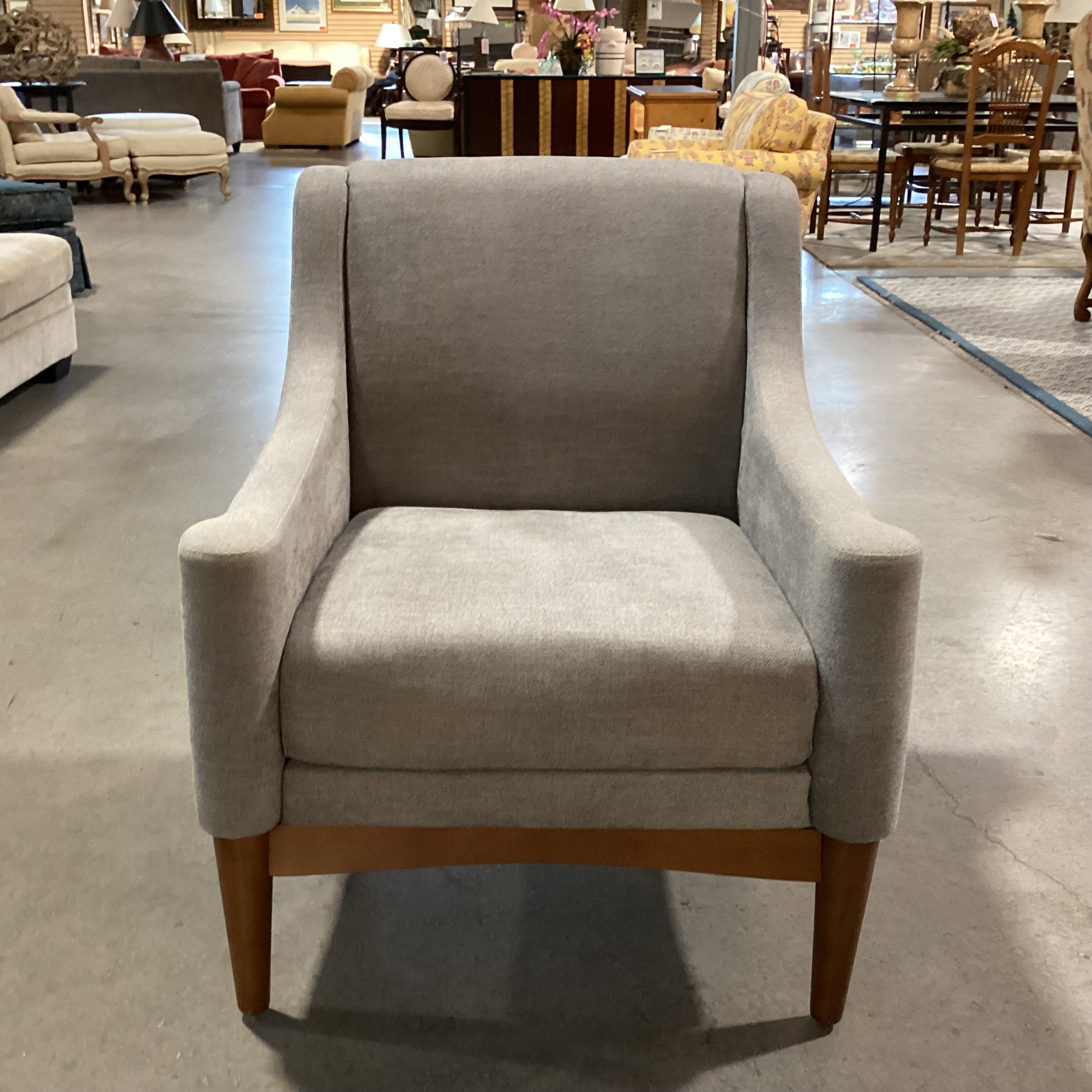 Hulala Home Grey Woven & Wood Slope Arm Chair 29"x 29"x 35"