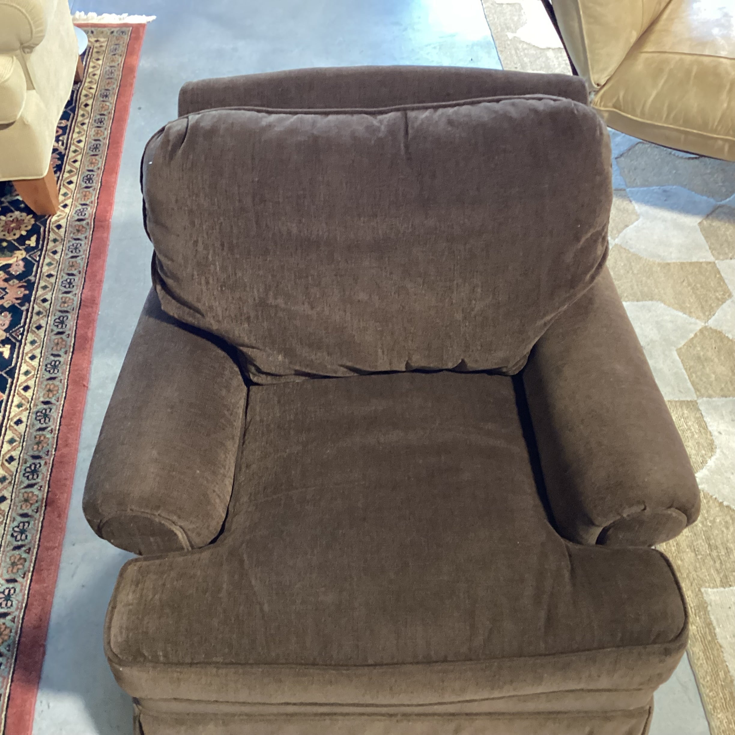 Custom Brown Upholstered & Down Mix Chair 36"x 36"x 32"