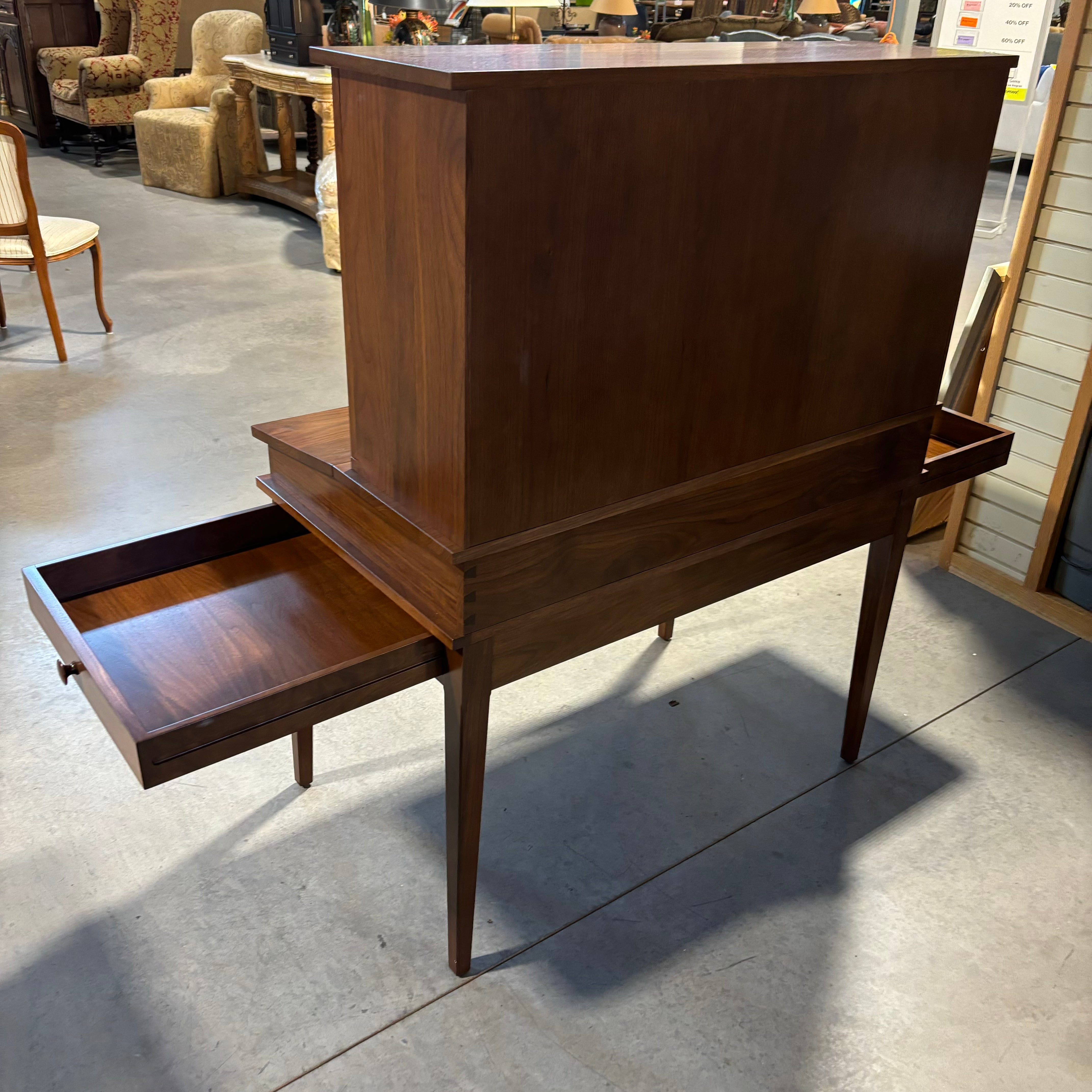 19th Century Style Drop Front Solid Wood Secretary Desk 42"x 24"x 54"