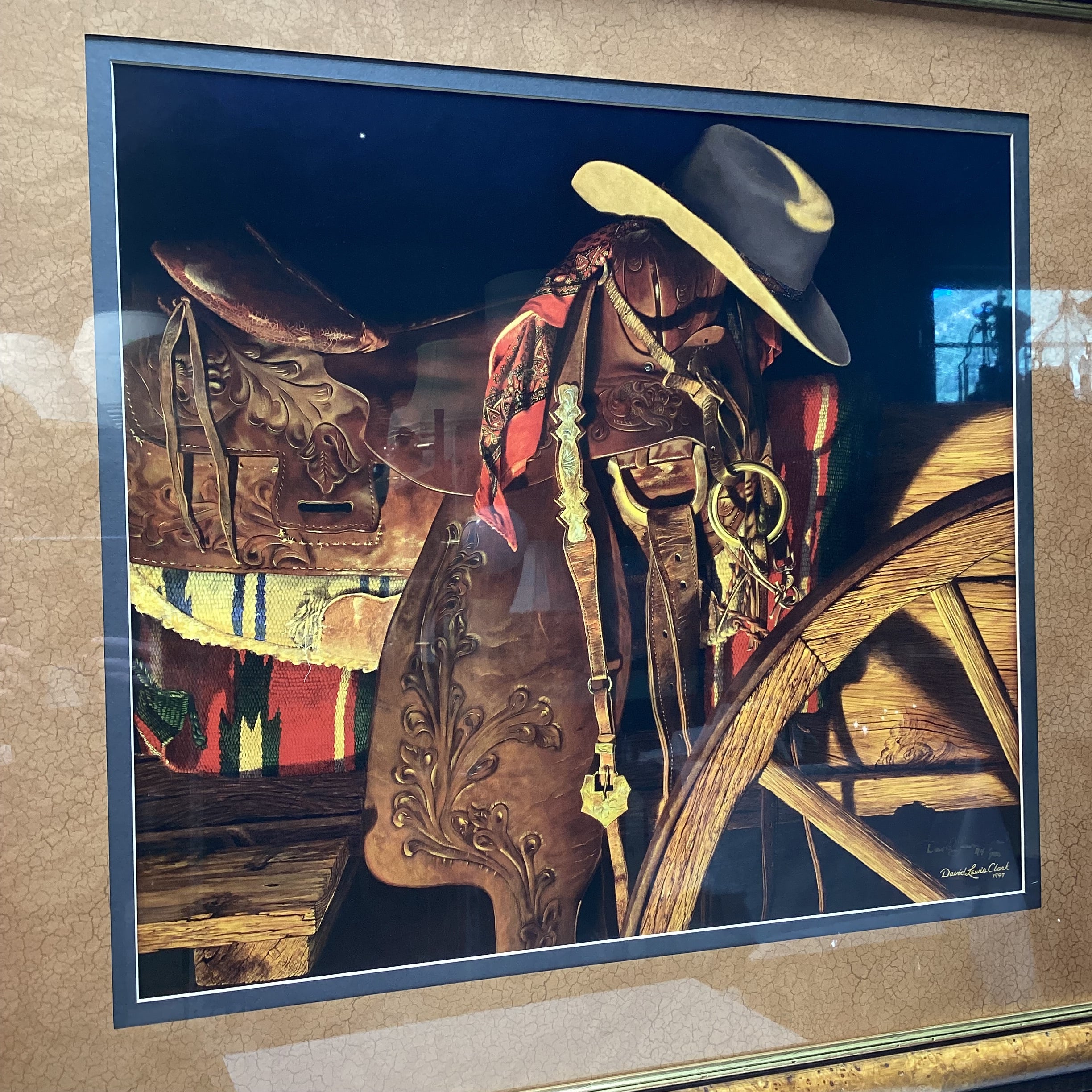 David Lewis Clark Signed Limited Edition Framed Painting Print 40" x 37"