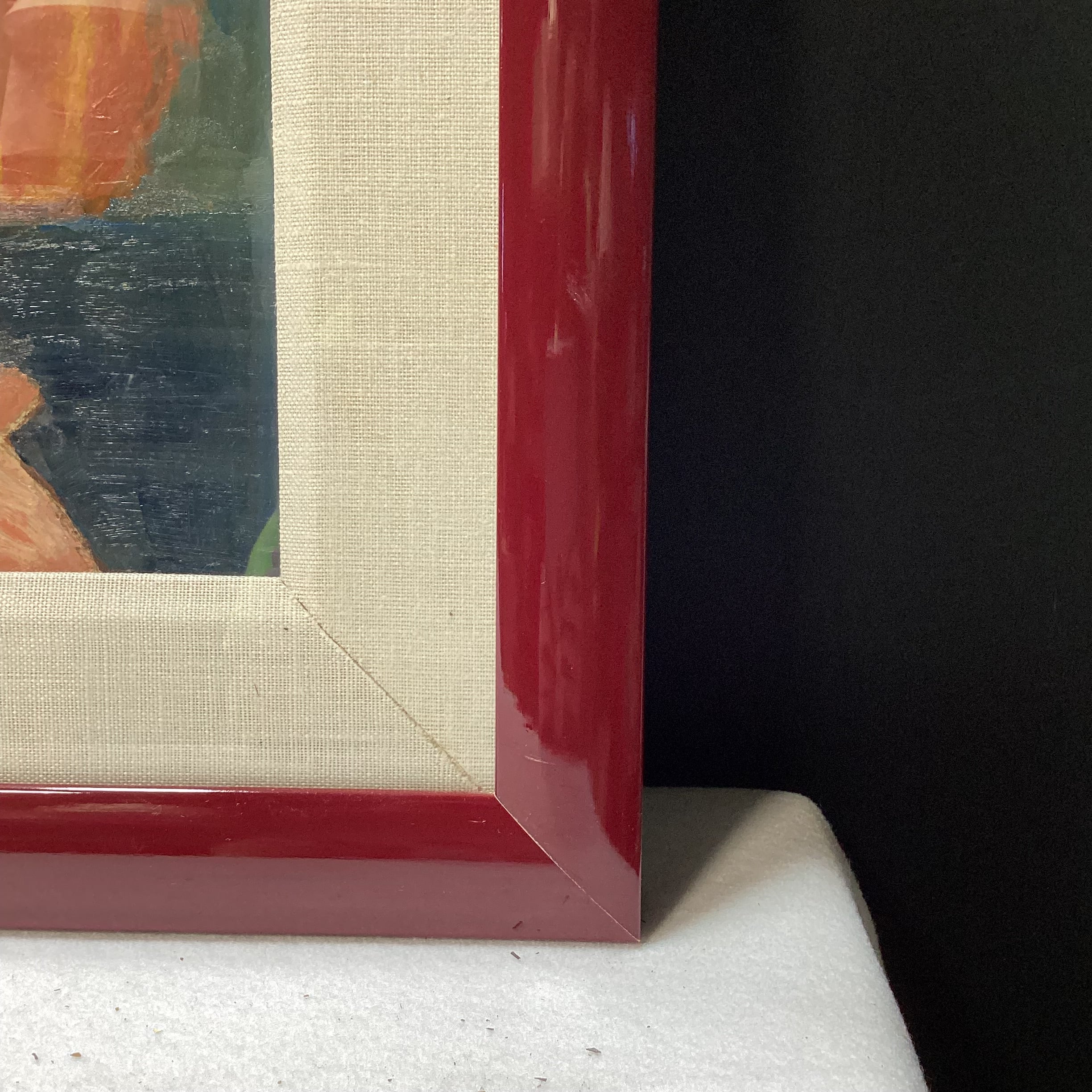 Dragos Morarescu Signed/Dated "Sarutul (The Kiss)" 1981 Original Framed Painting 32.5" x 27"