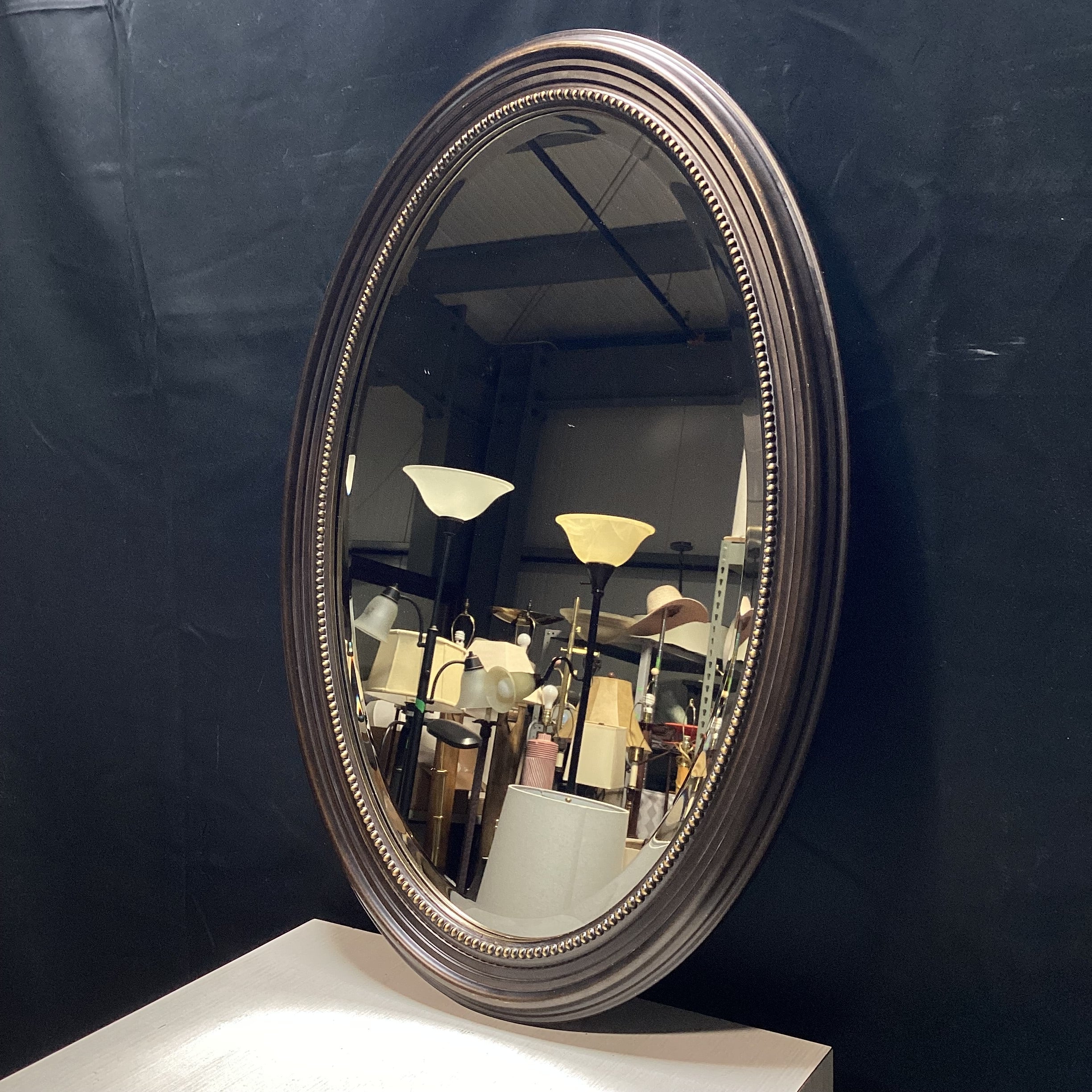 Bevelled Edge Oval Wall Mirror 21" x 31"