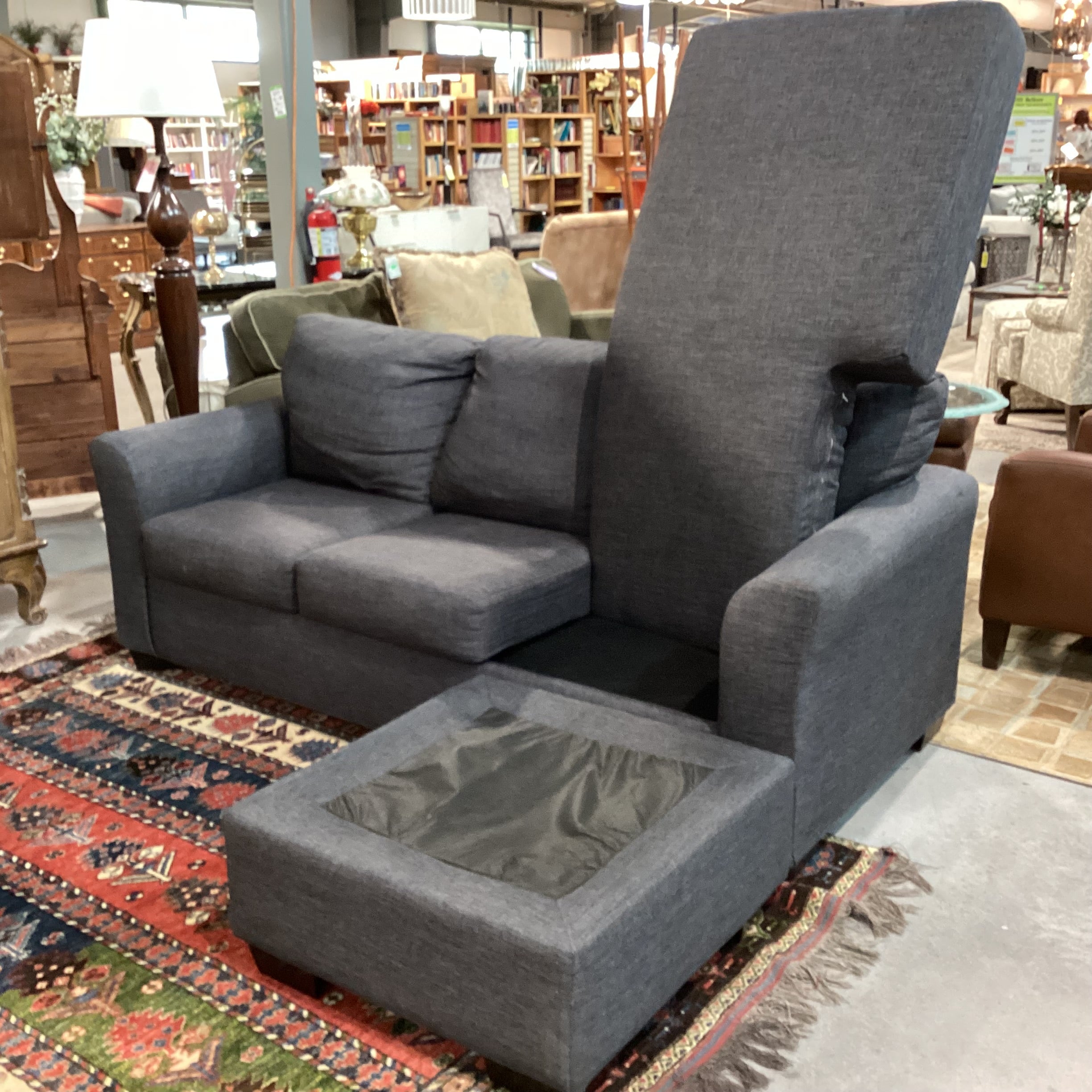 Charcoal Woven 2 Piece with Left or Right Chaise Sectional 81"x 68"x 37"x 36"