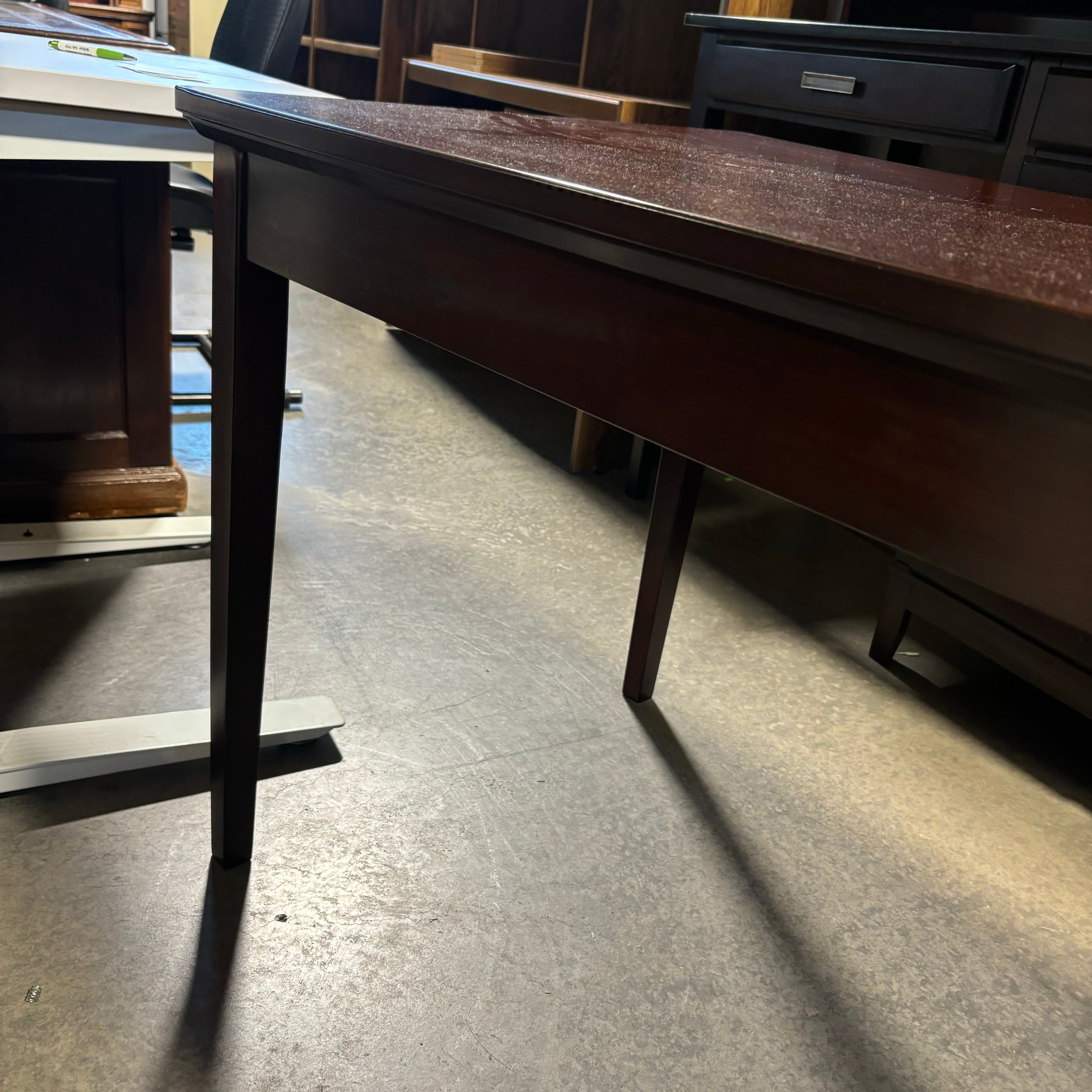 Cherry Finish Wood & Veneer with 2 Drawers & Center Pullout Desk 60"x 28"x 30"