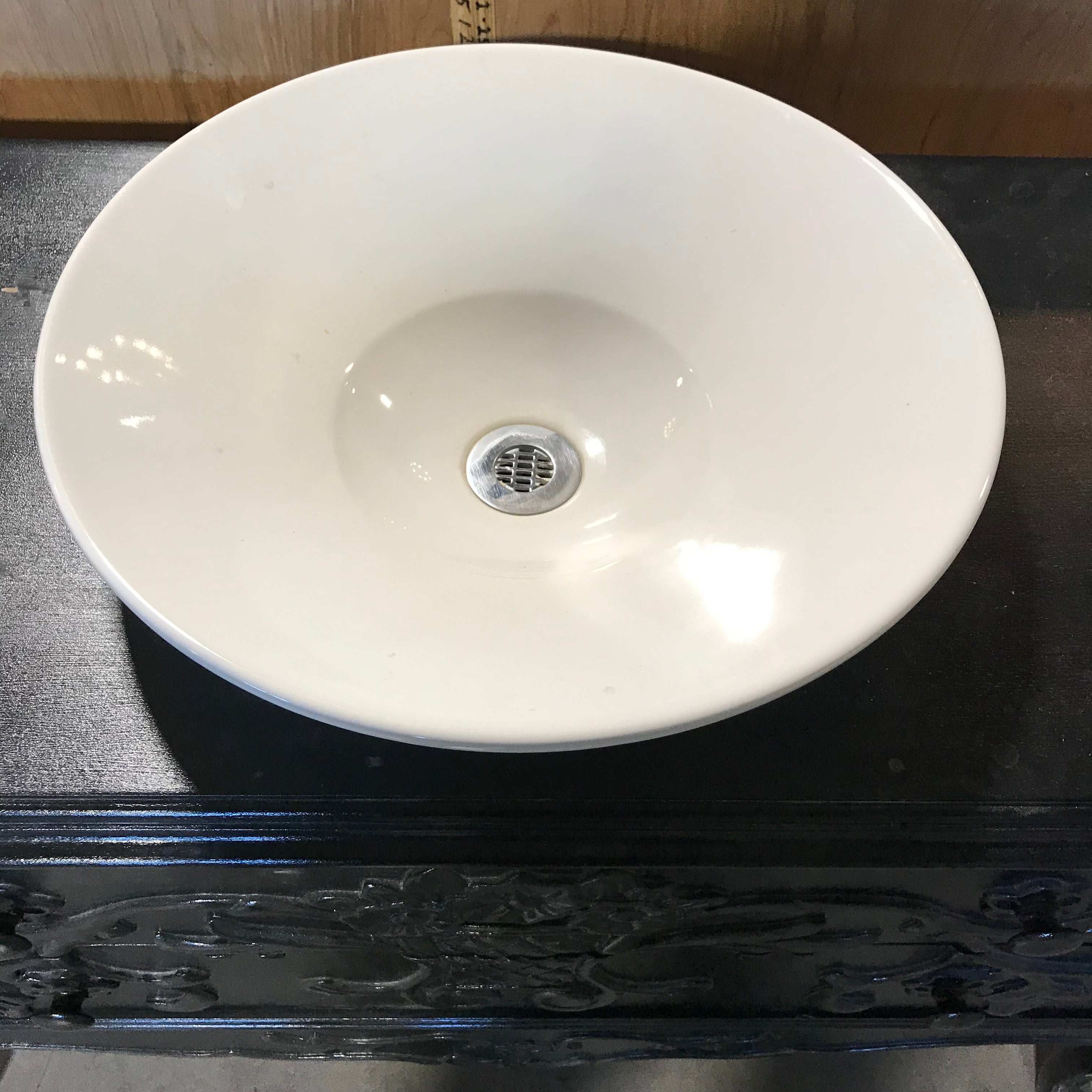 Black 2 Drawer Ornate Claw Foot Vanity with Bowl Sink