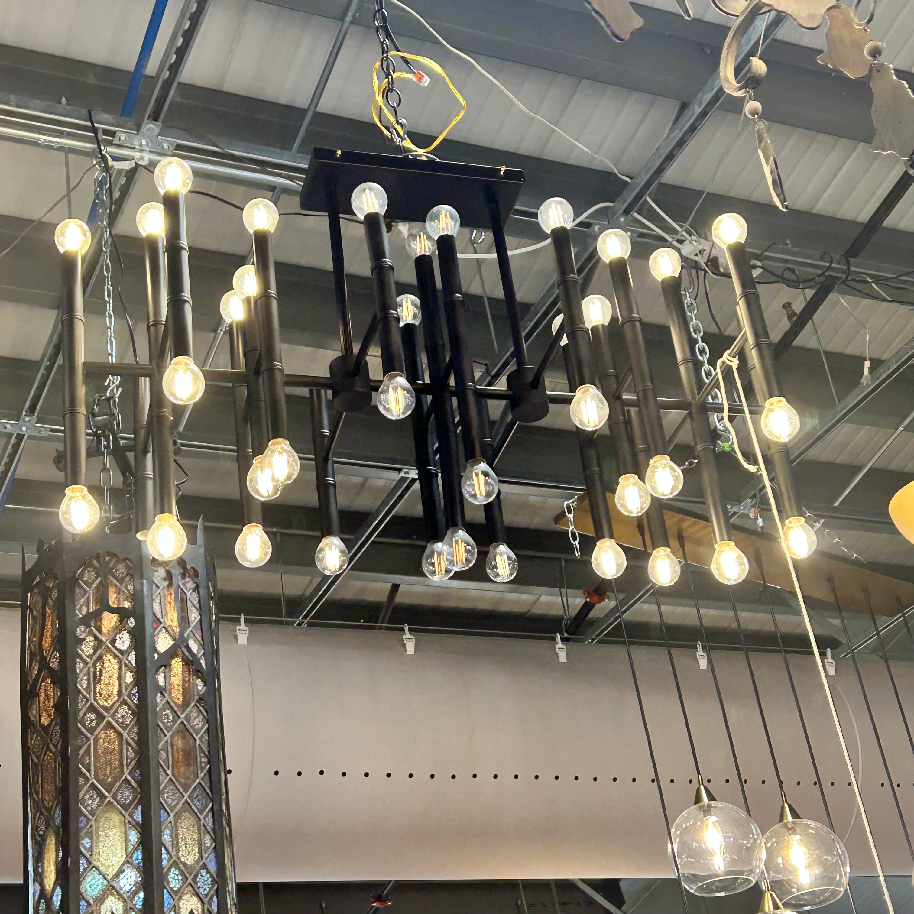 Jonathan Alder Black Meurice Chandelier 38"x 16"x 24"