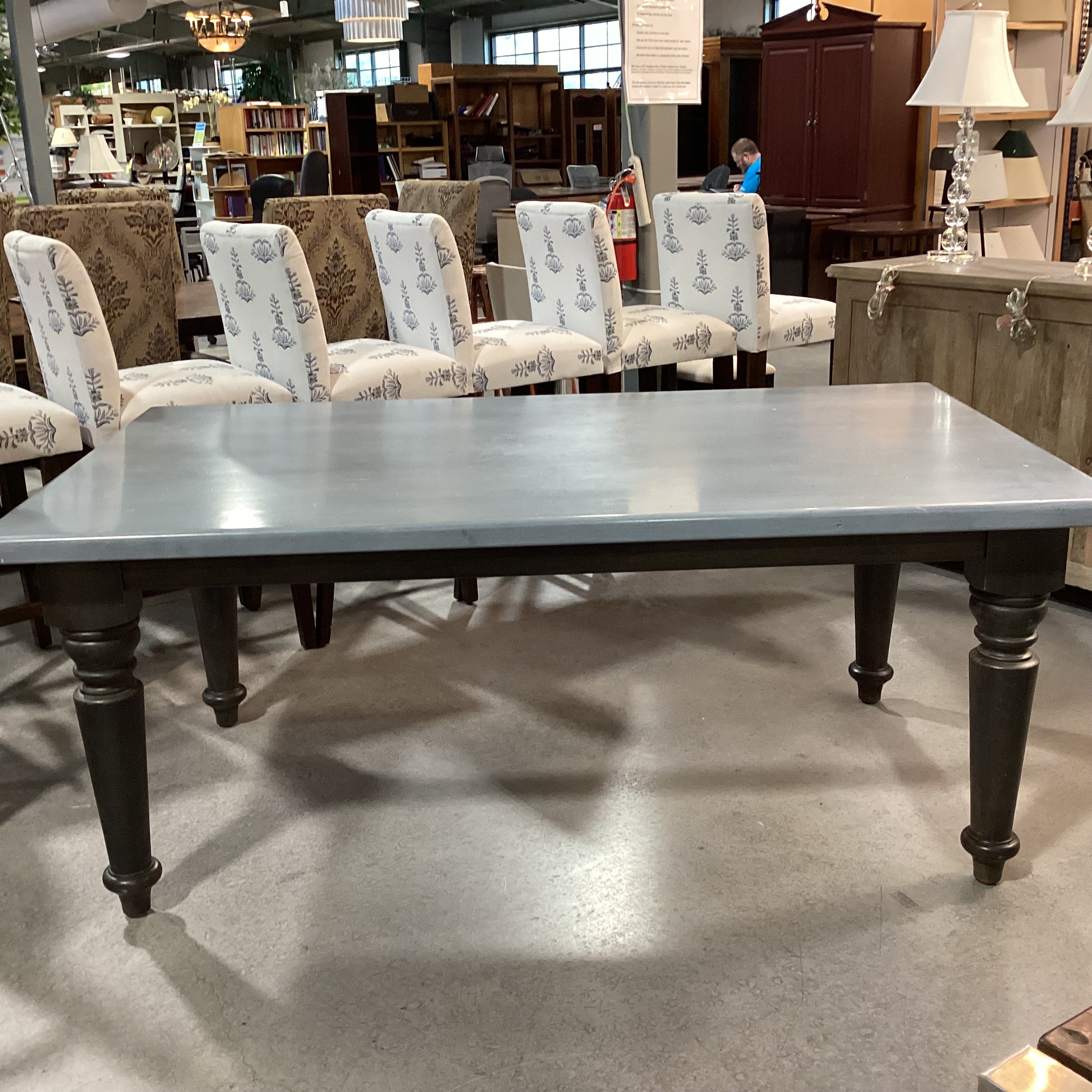 Bassett Bench Made Solid Wood with Grey Tones Finish Dining Table 72"x 42"x 30"