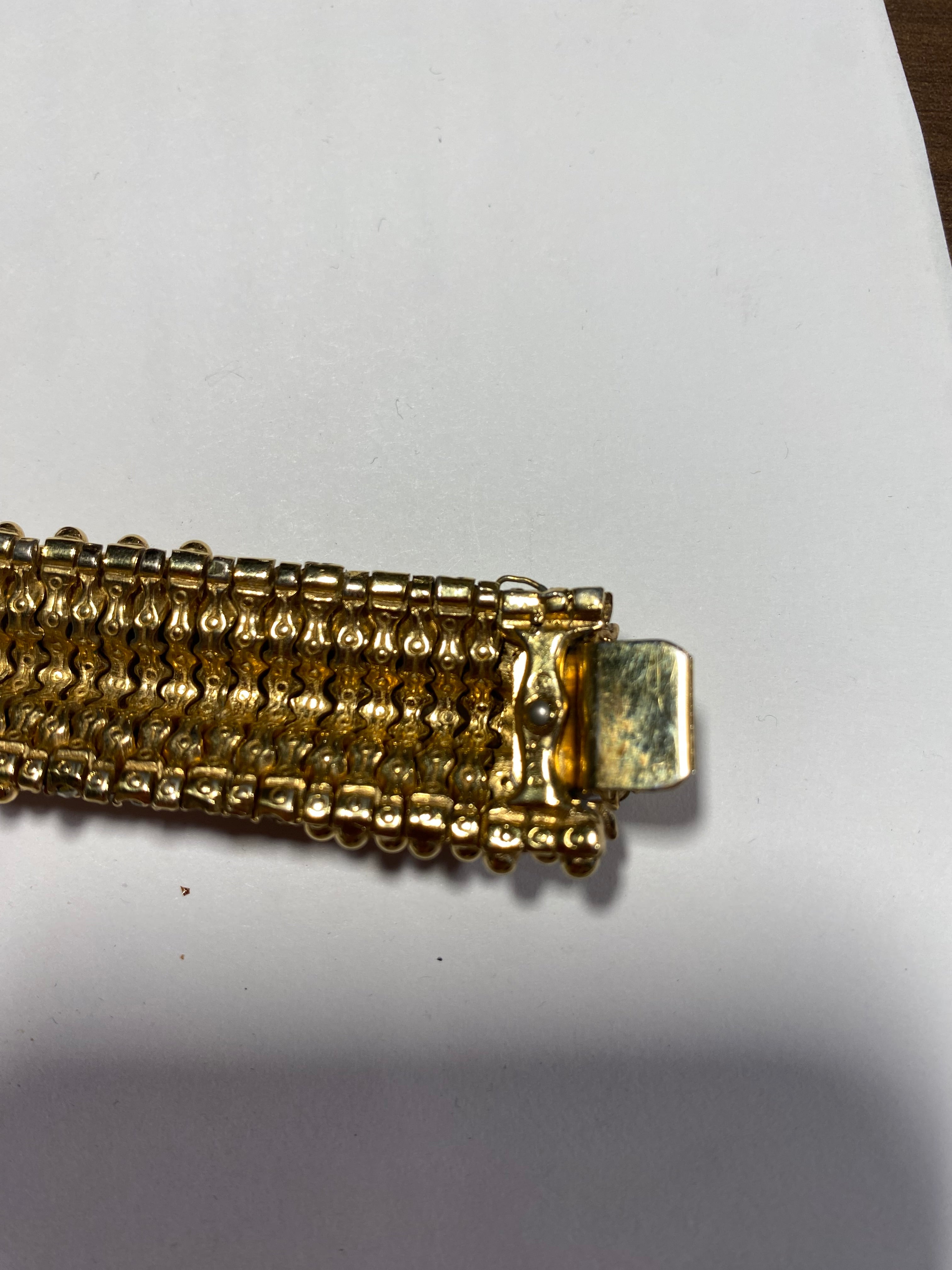 Ciner Vintage 1960's Gold Plated Crystal Bracelet 7.25"x 1"