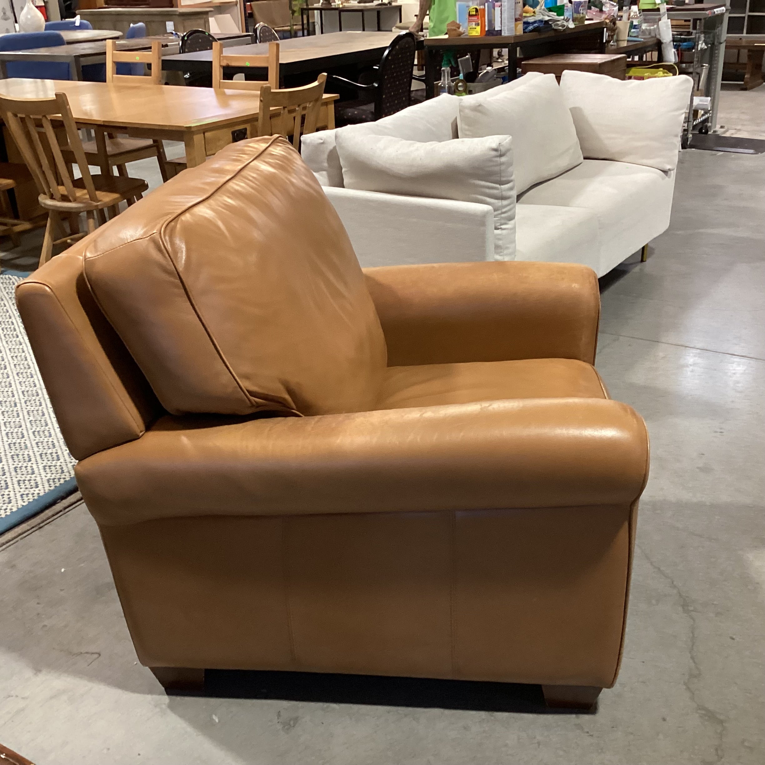 American Leather Furniture Tan Leather Recliner Chair 36"x 40"x 34"
