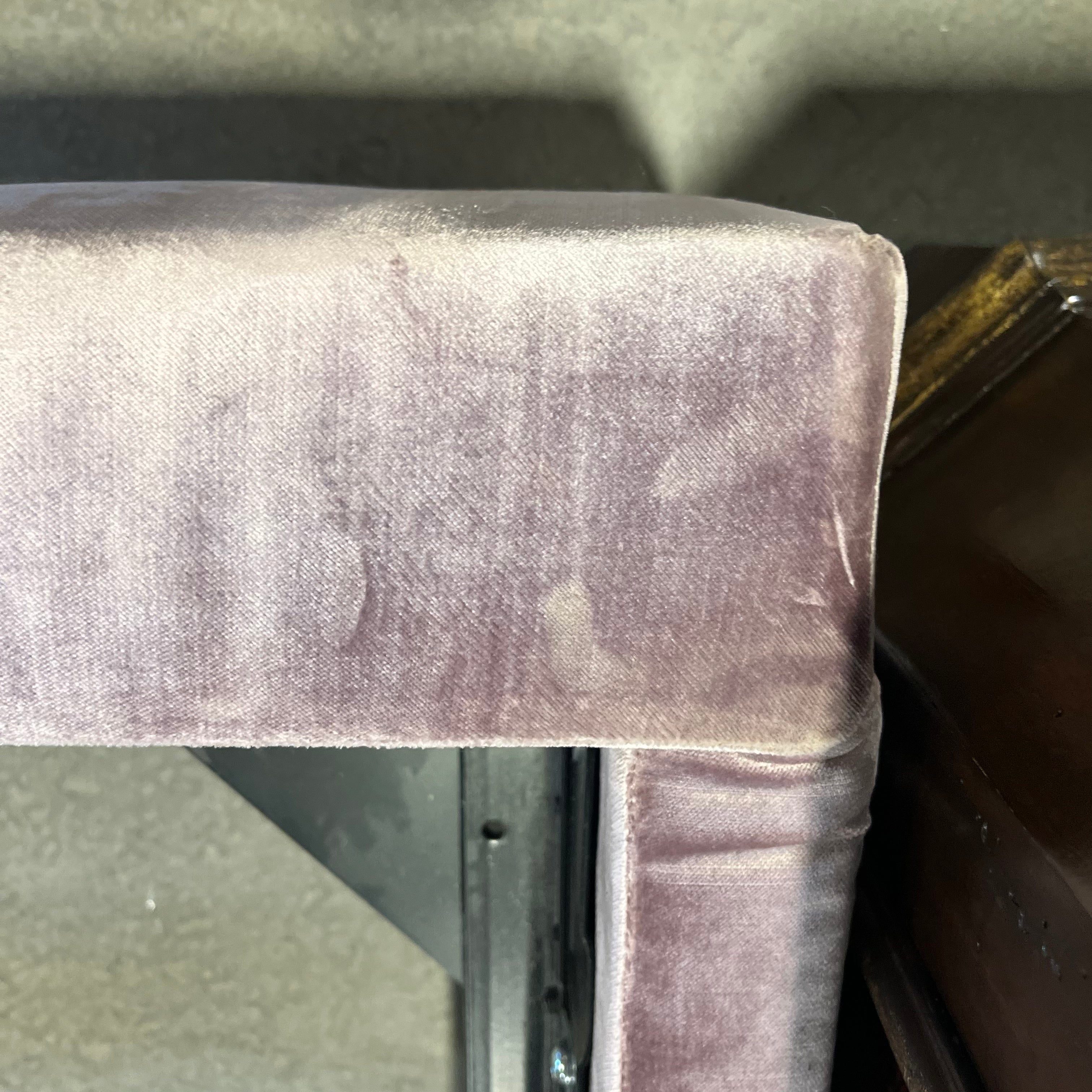 KING Purple Velvet With Brass Accents Bed Set 81.5"x 90"x 37"