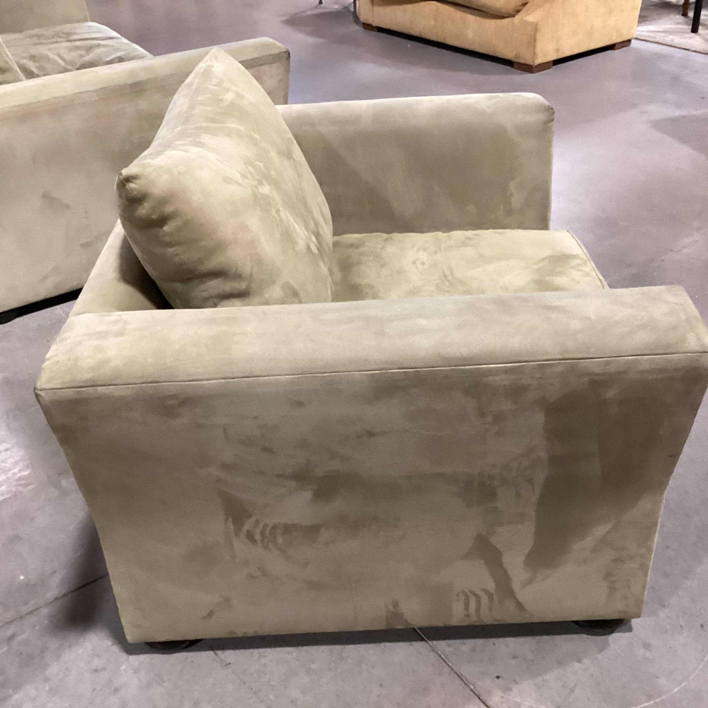 Light Sage Ultra Suede Oversized Chair 46"x 37"x 27"