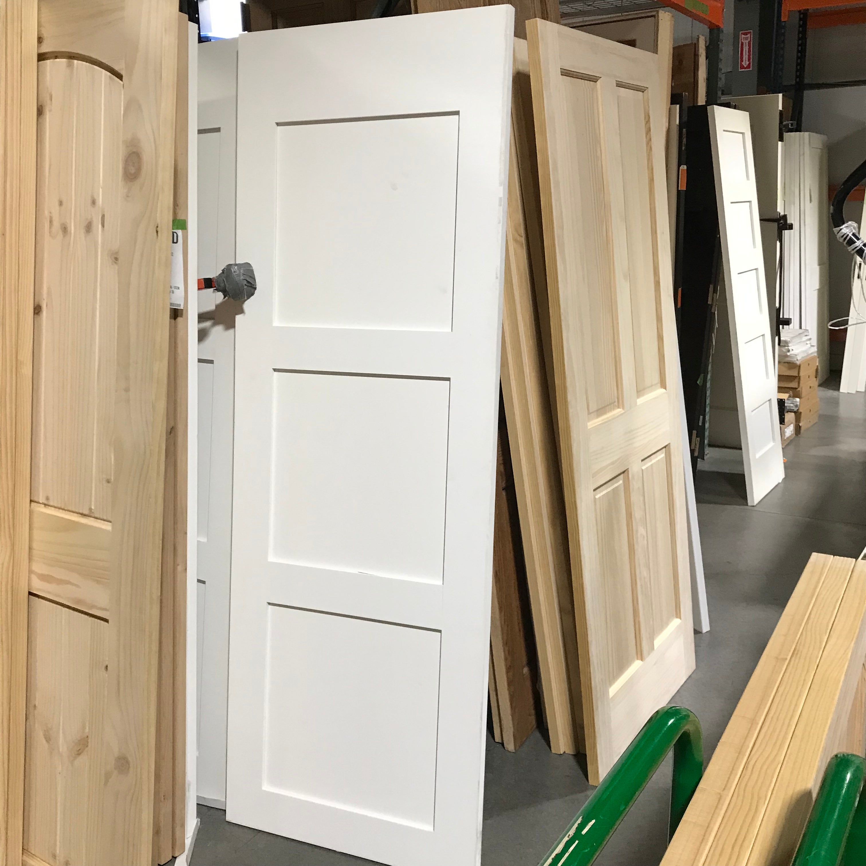 28"x 80"x 1.25" White Primed 3 Panel Shaker Interior Door