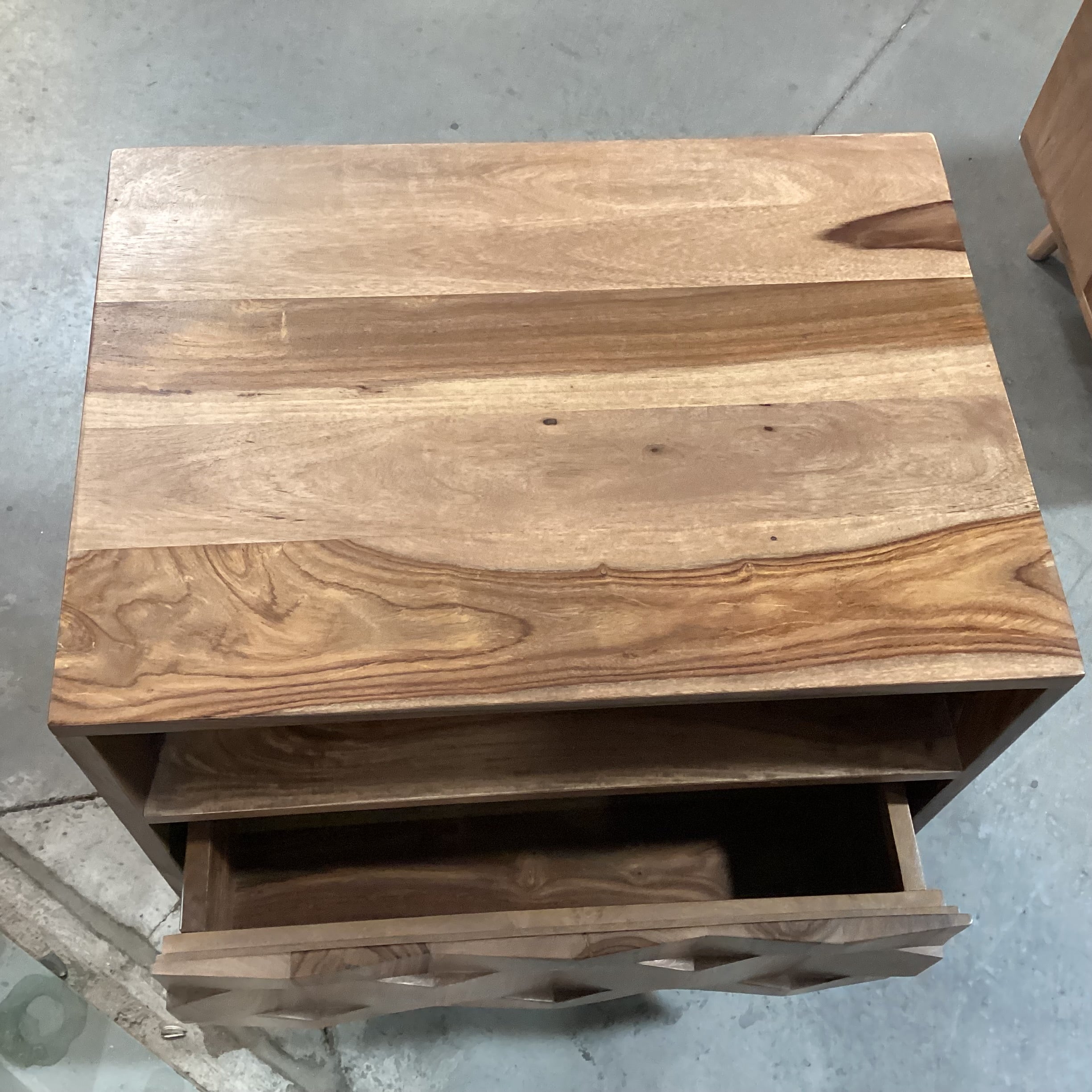 Moes Home Mid Century Style Wood with 1 Drawer & Open Cubby End Table 22"x 16"x 22"