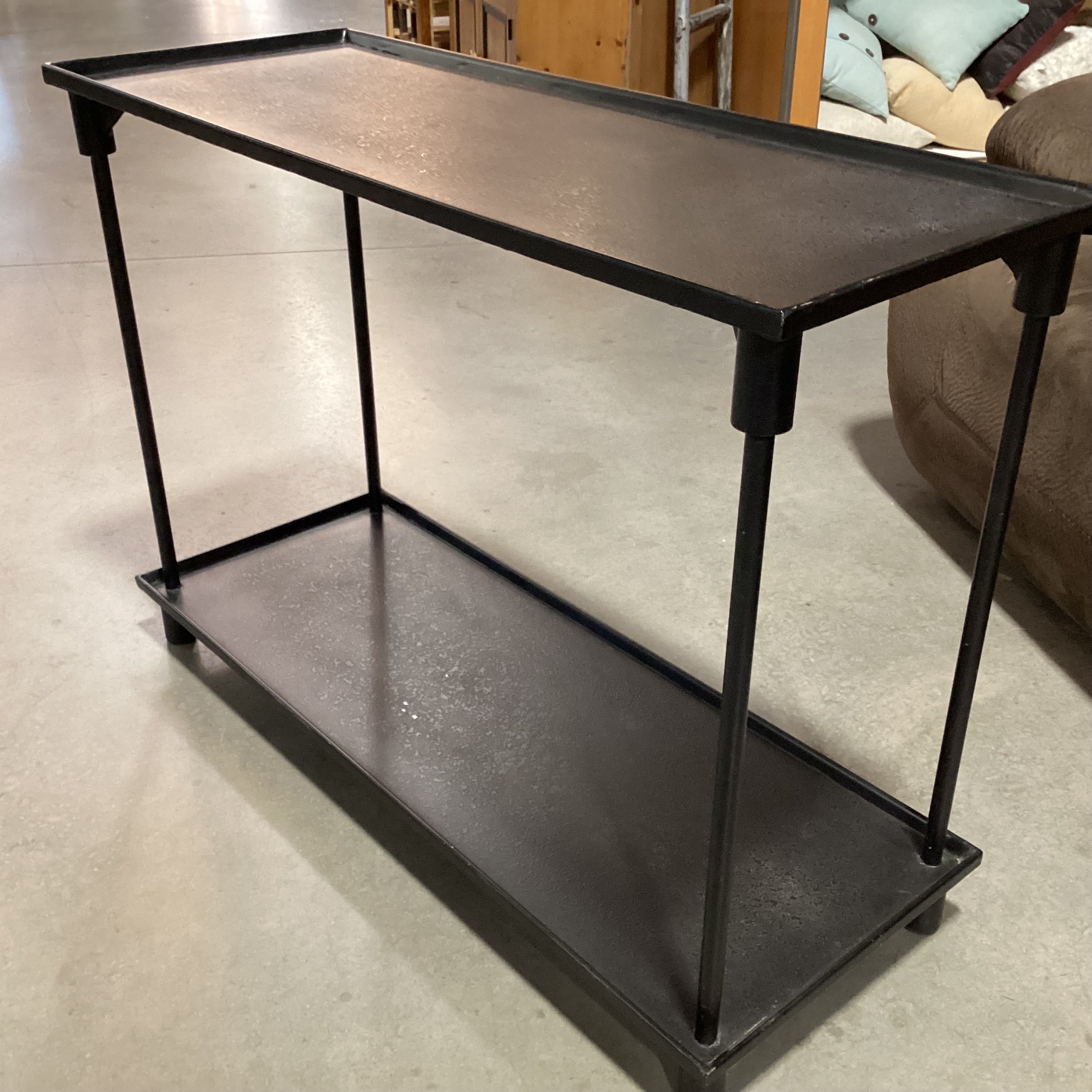 Restoration Hardware 2 Tiered Texture Finished Iron Console Sofa Table 42"x 16.5"x 30.5"