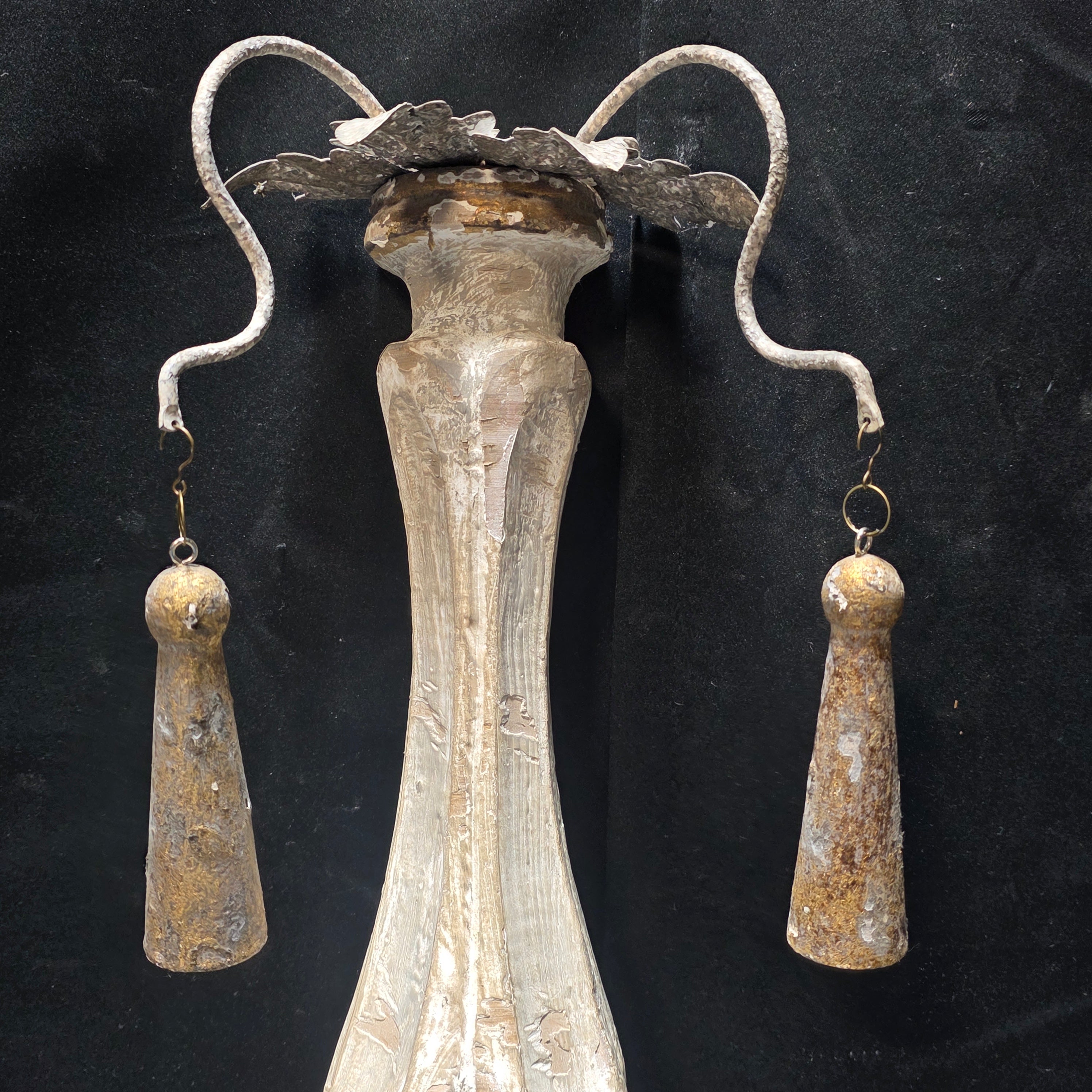 Rustic French Decorated Swinging Arms Double Light Sconce 22"x4"x34"