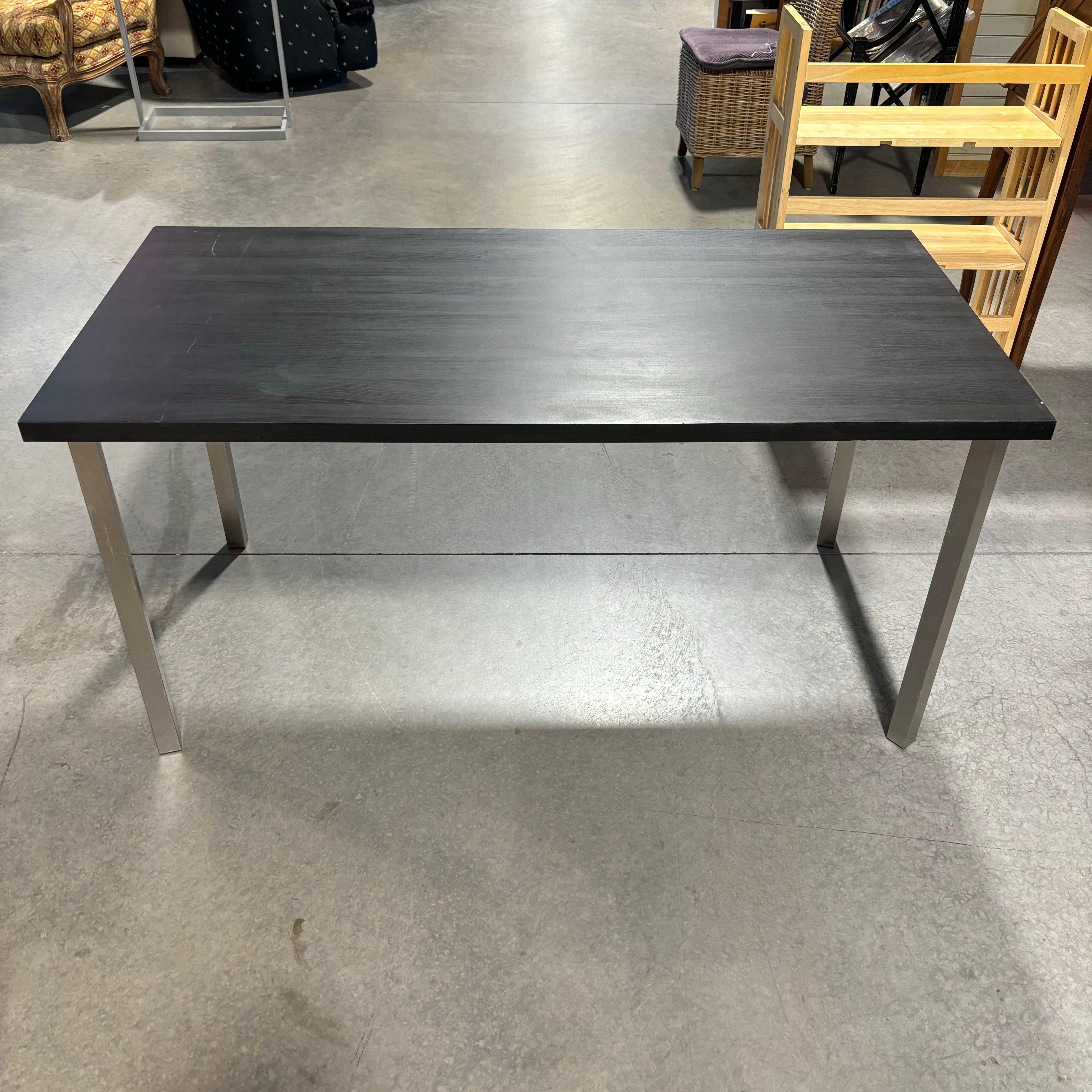 Dark Wood Style Laminate Top with Steel Legs Desk 60"x 30"x 29"