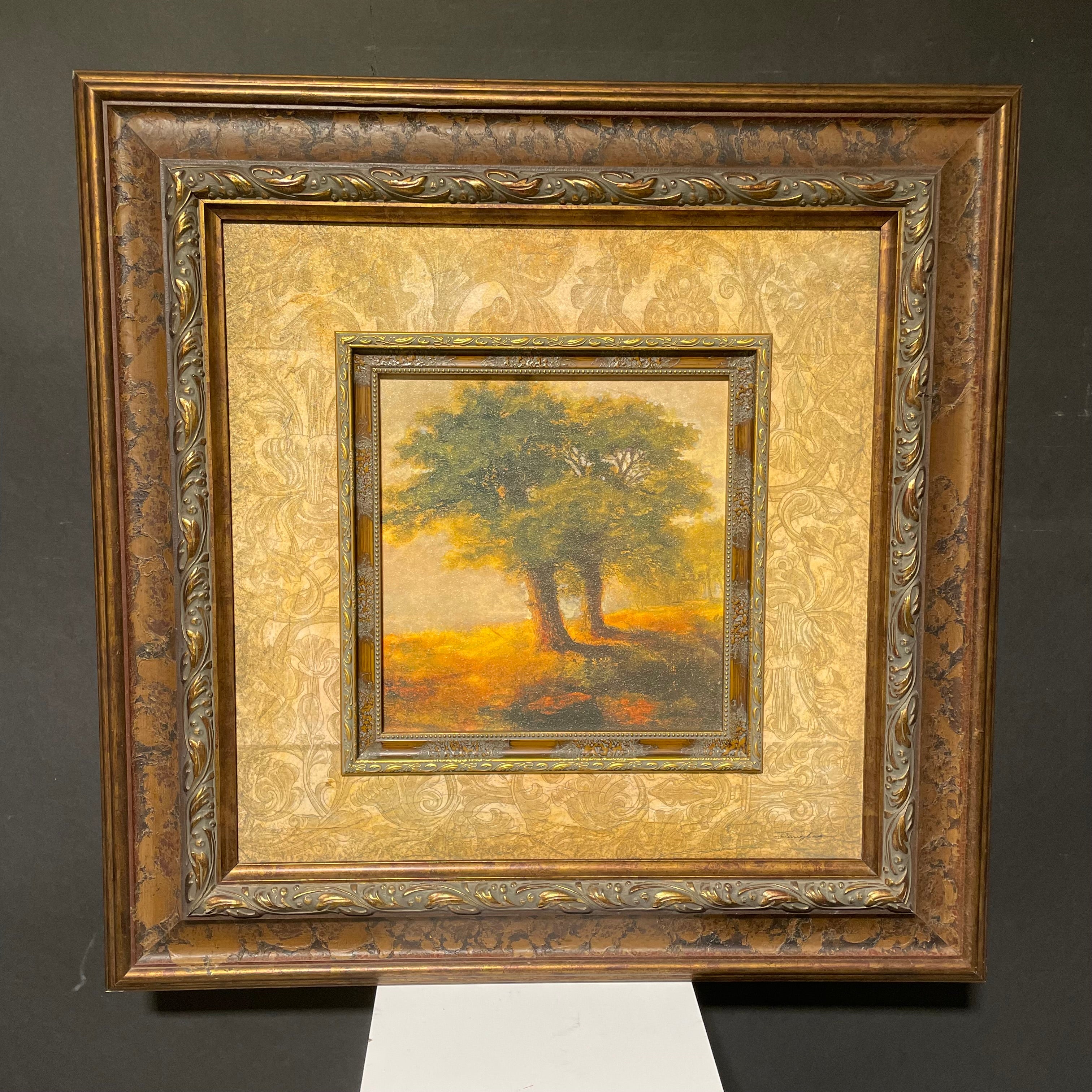 John Douglas "Eden XII" Giclee Print In Ornate Matting And Frame 34" x 34"