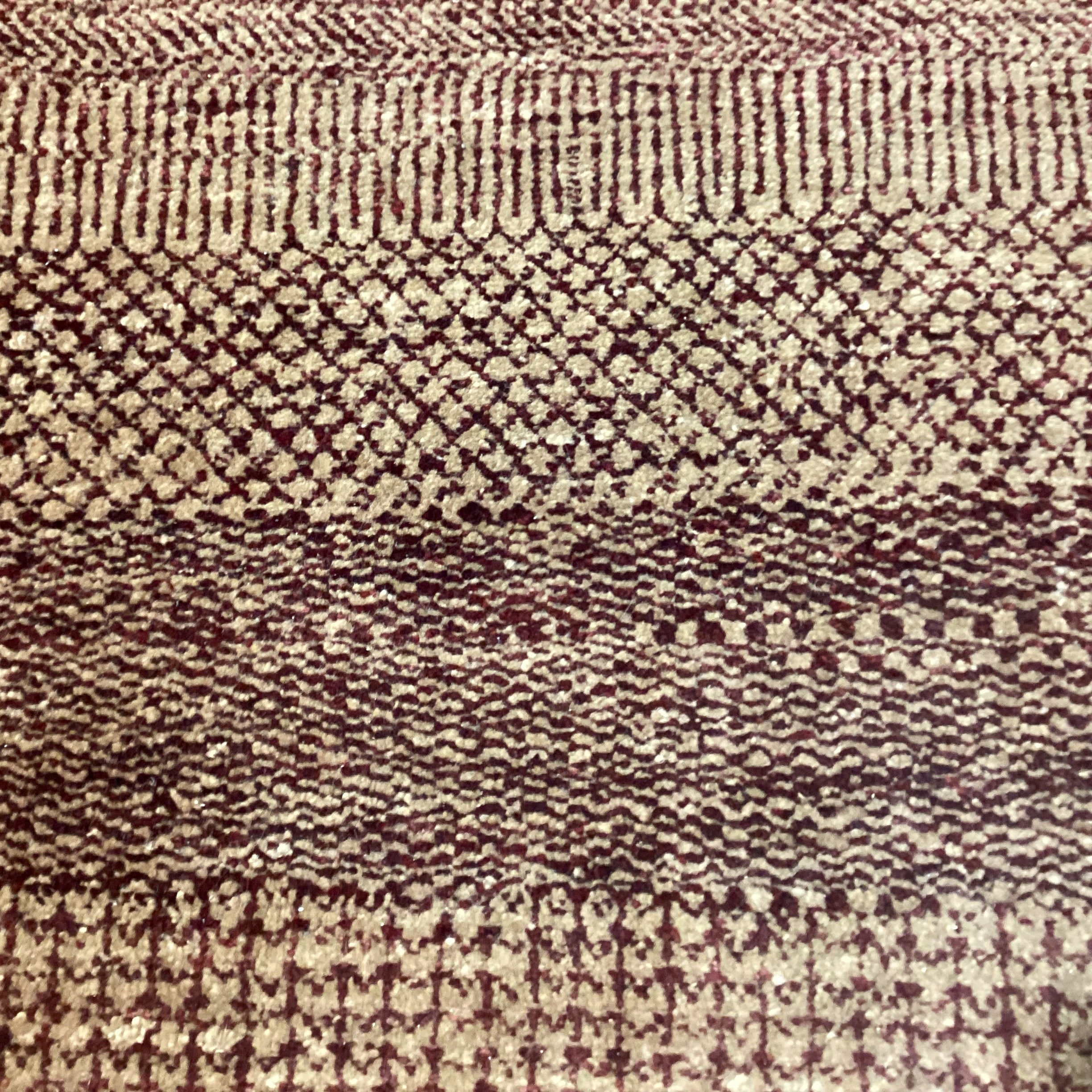 Mahindra Black Mountain Looms Tan & Red Hand Woven Wool Rug 9'x 12'3"