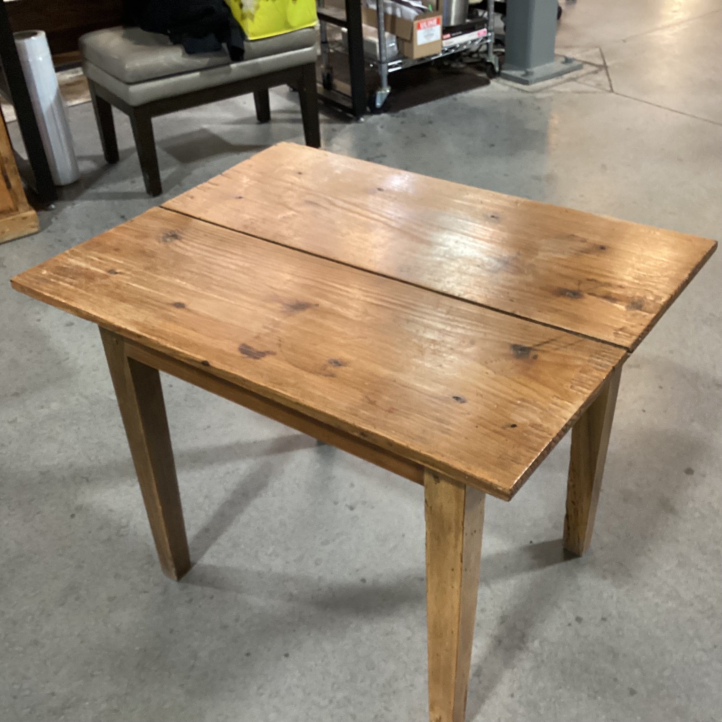 Antique Wood & Plank Accent Table 30"x 22.5"x 23"