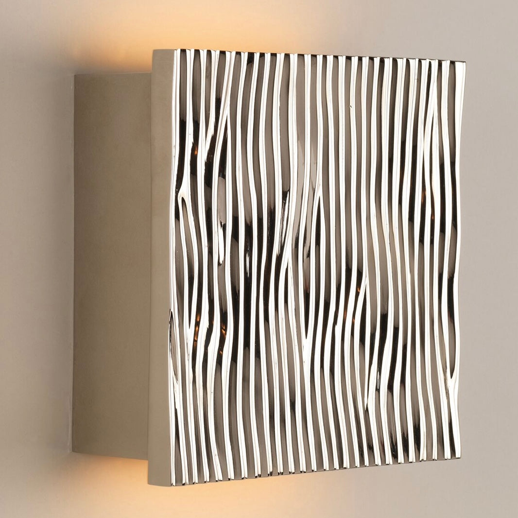 Vaughan Designs HowGate 1-Light Nickel Plated Brass Linear Box Wall Sconce 8.25"x 8.25"x 3"