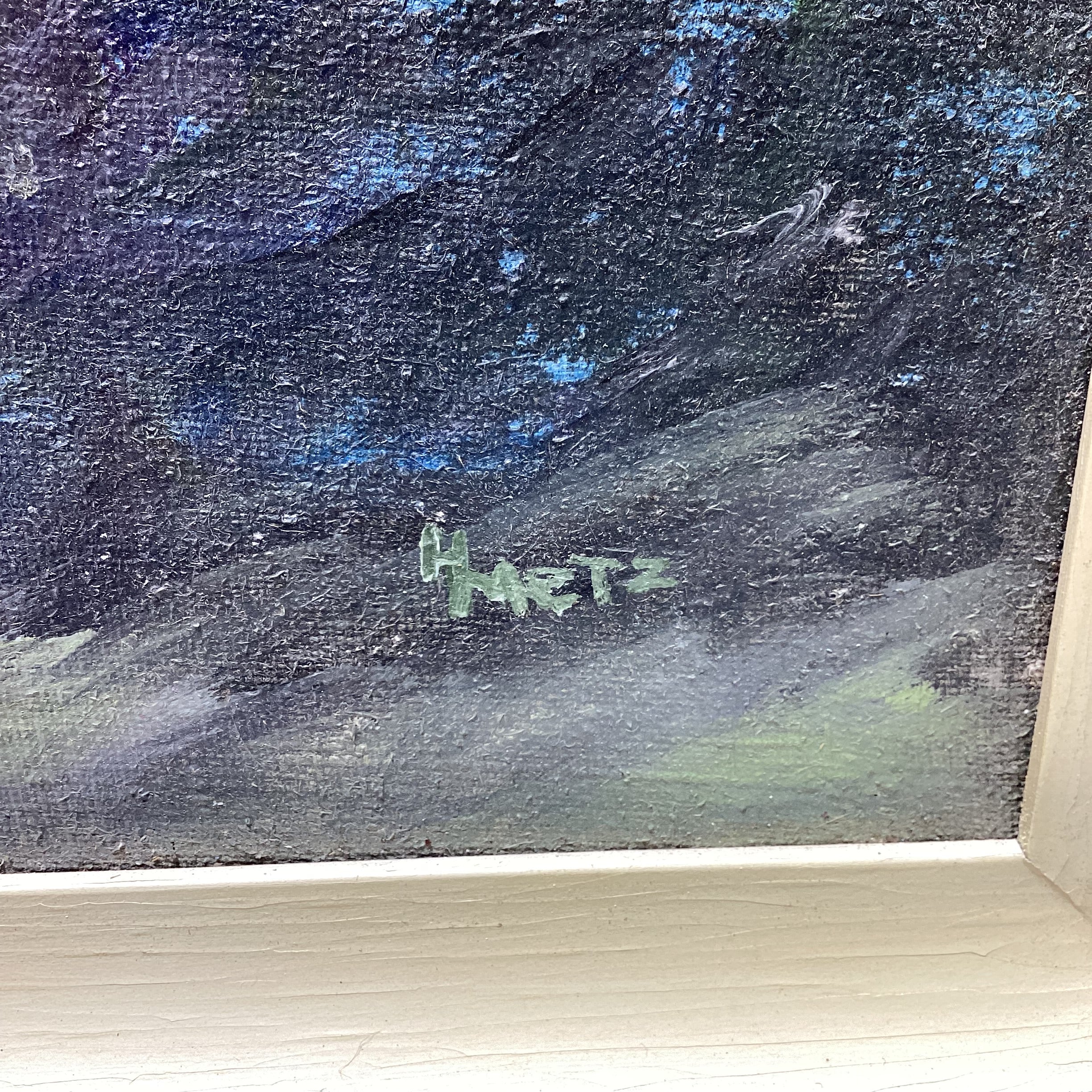 H. Metz Signed Original Mountainscape Painting 30" x 26"