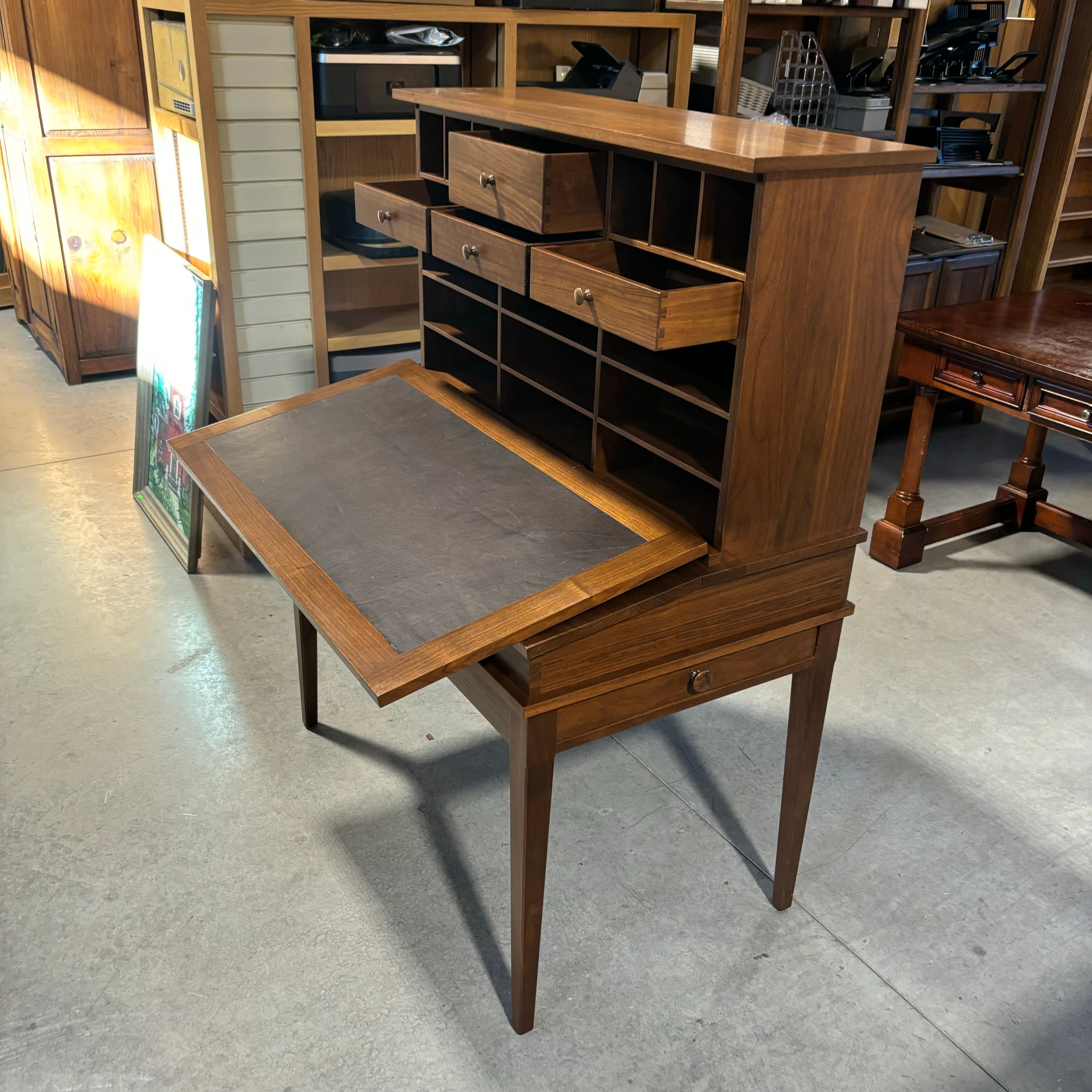 19th Century Style Drop Front Solid Wood Secretary Desk 42"x 24"x 54"