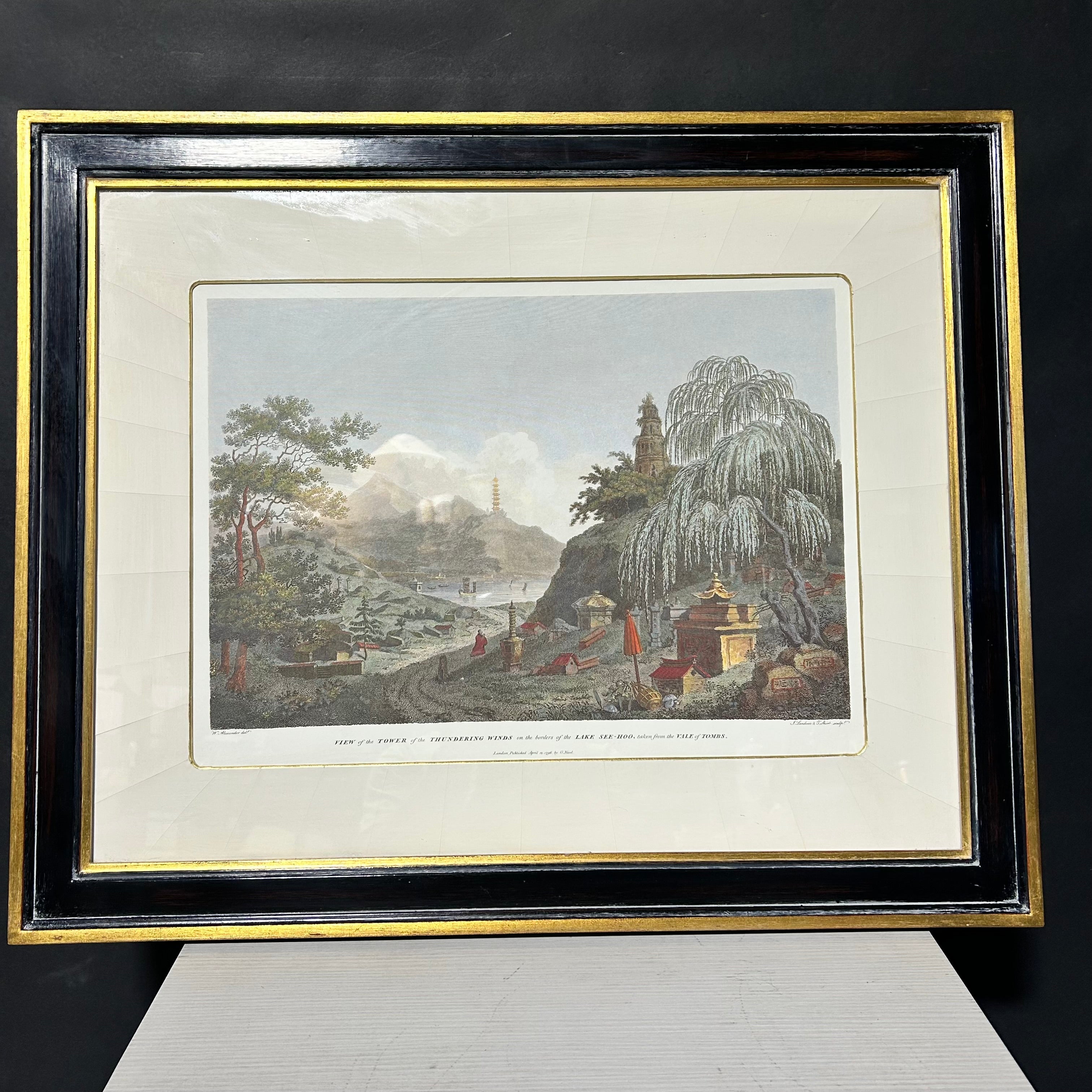 Antique Print By Willam Alexader  Called View Of The Tower Of The Thundering Winds 27'5"x 22'5"