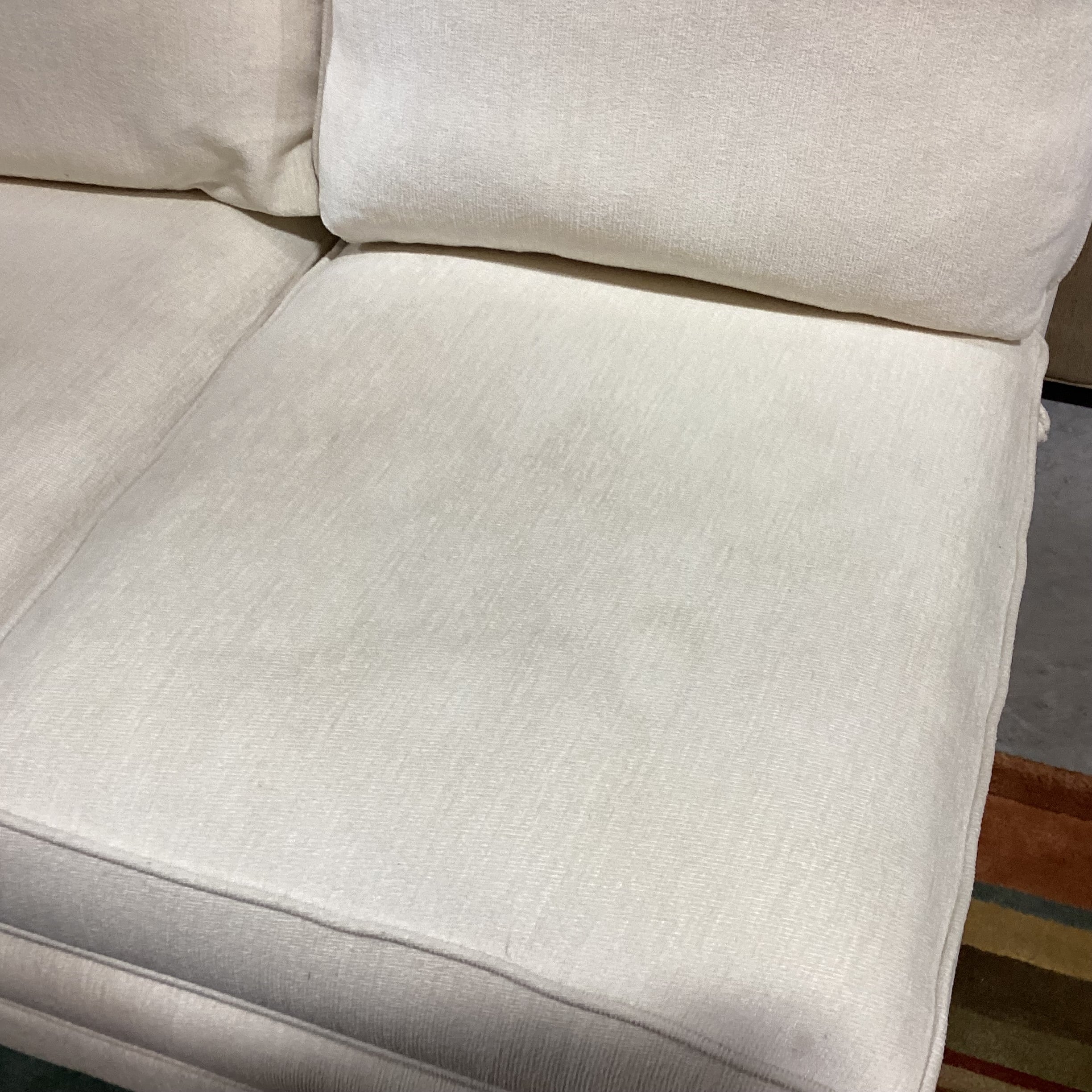 Cream Chenille Woven 4 Piece with Ottoman Sectional 107"x 107"x 41"x 31"