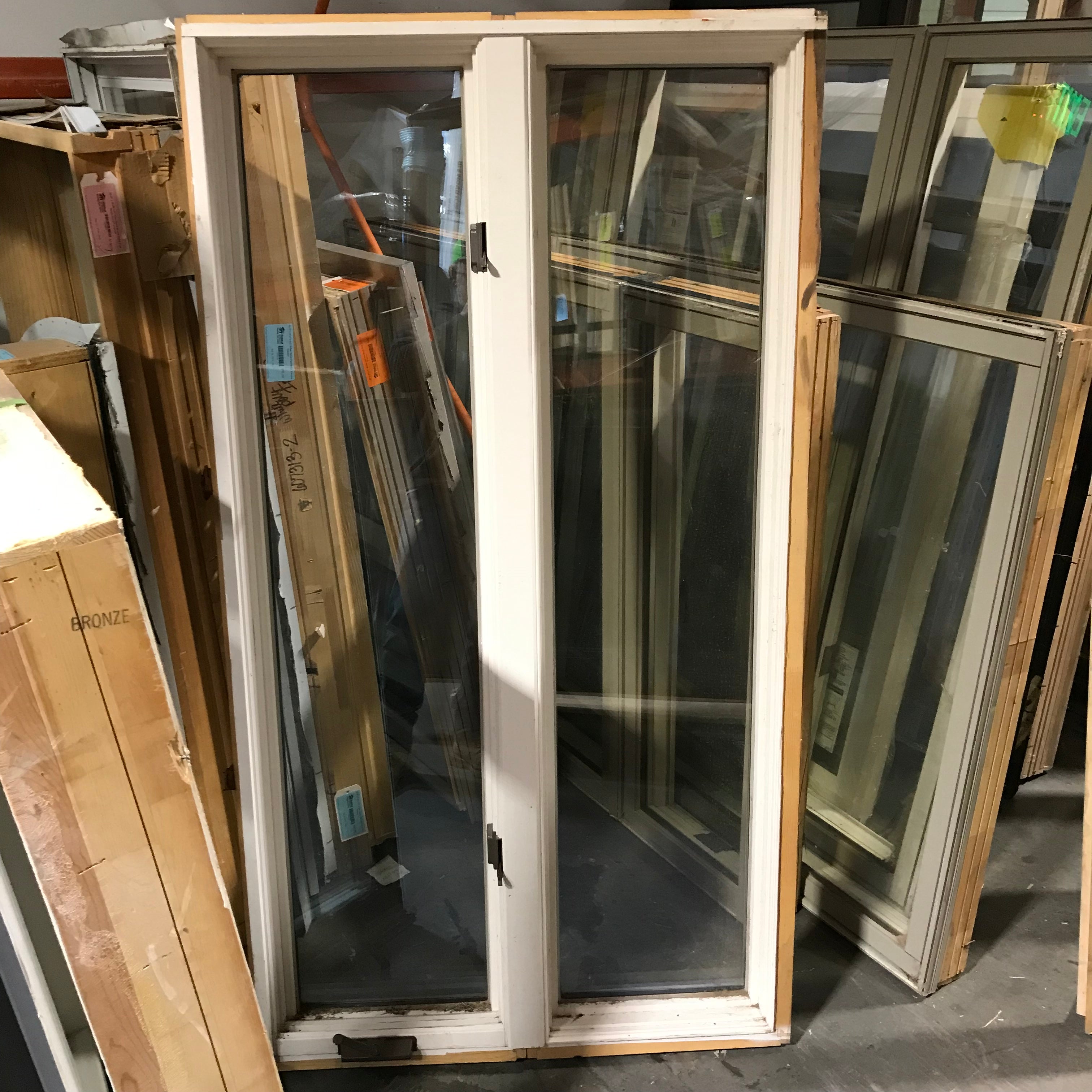 36.25"x 66.25" Tan Metal Clad Single Casement / One Side Fixed Exterior Window