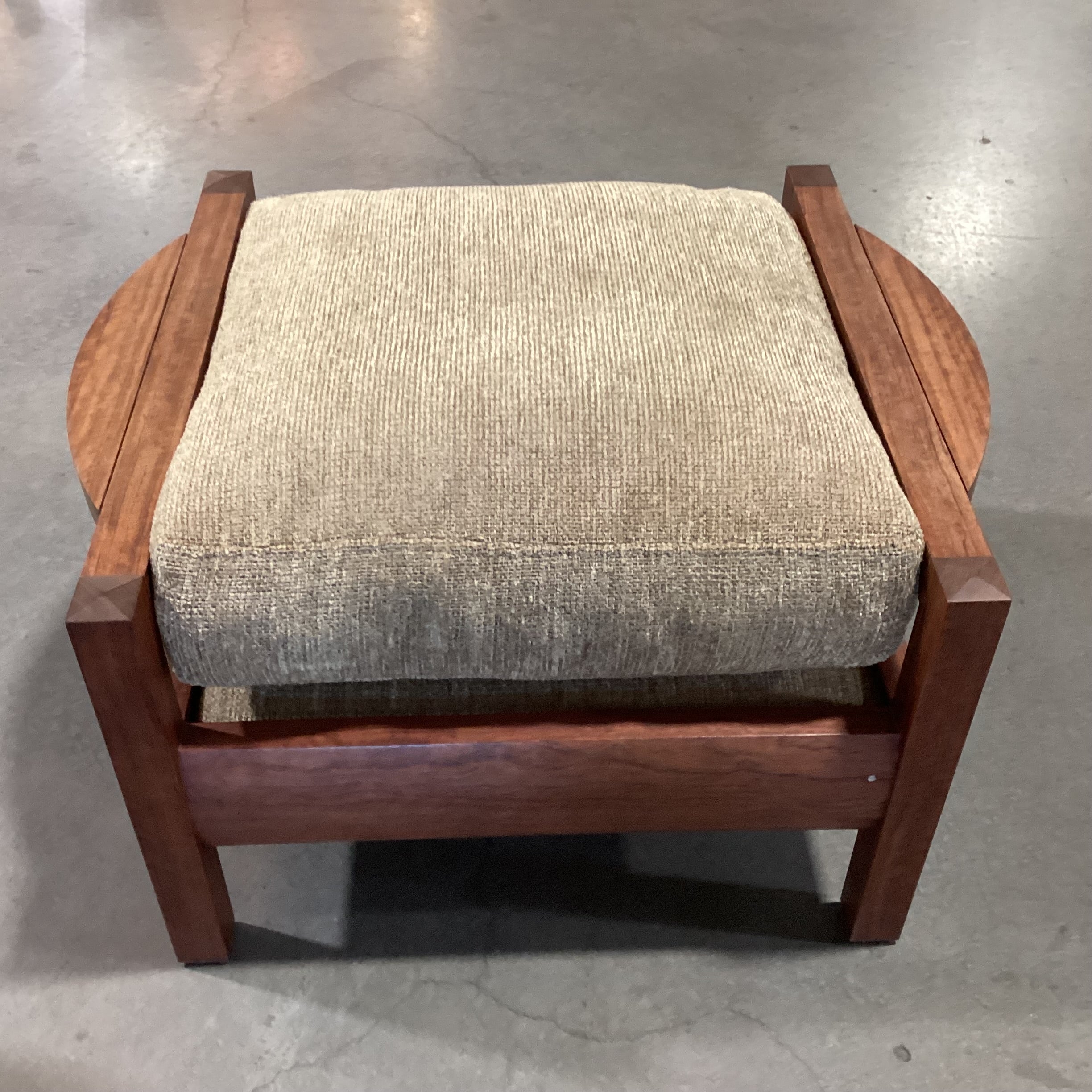 Arts & Crafts Mission Style Stickley Like Solid Cherry Woven Down Mix with Ottoman Chair 39.5"x 34"x 33"