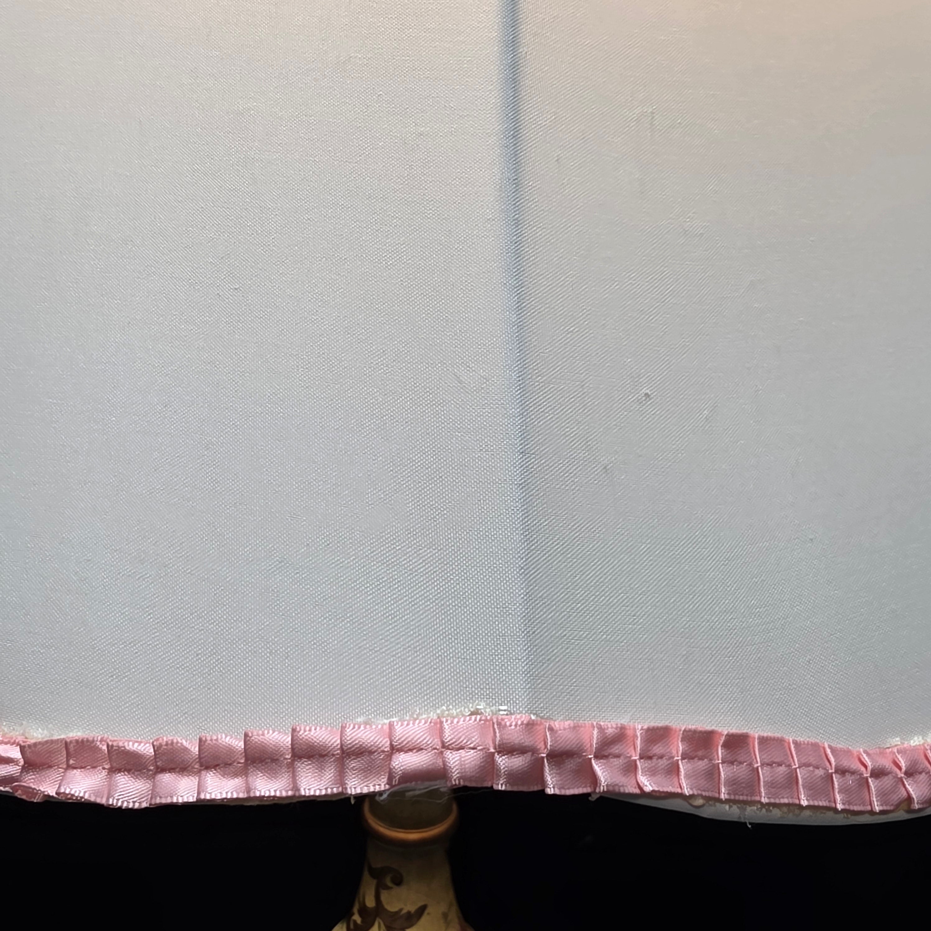 Bradburn Gallery Sweet Floral Lamp with Pink Ribbon Lined Shade 18"Dx37"