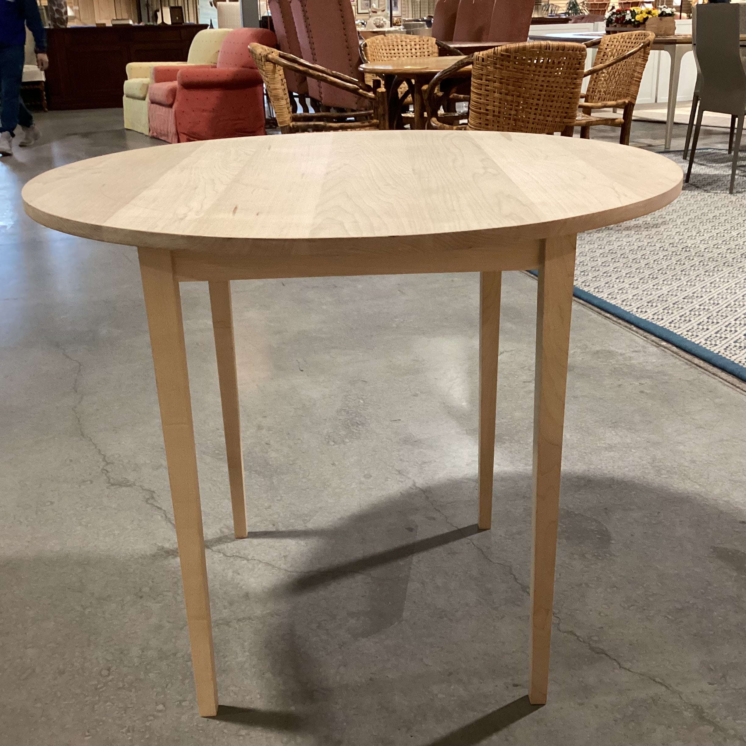 Natural Unfinished Wood Round Dining Table 36" Diameter x 30"