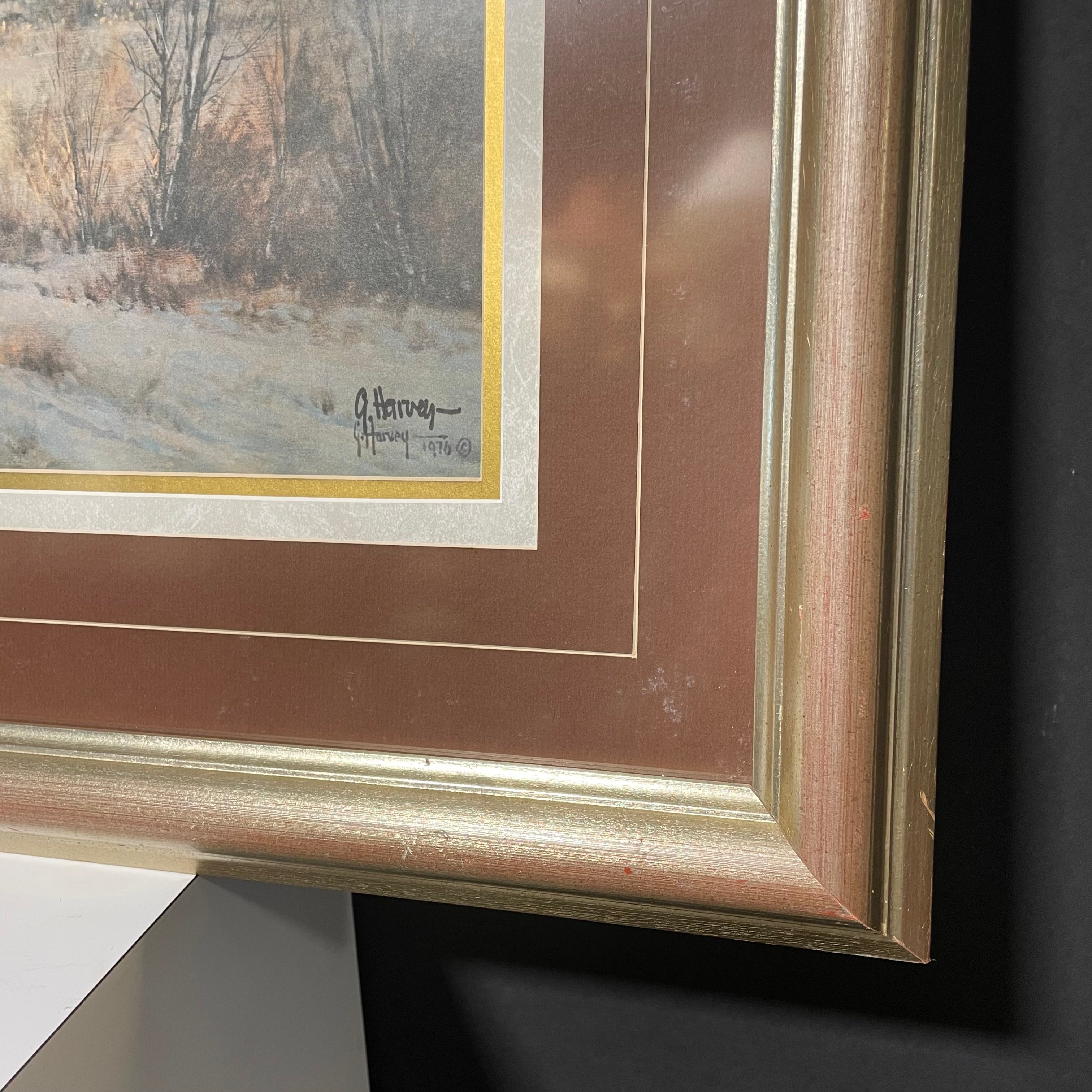 G. Harvey Signed Limited Edition "Times Remembered" Print In Silver Plexiglass Frame 34" x 24"