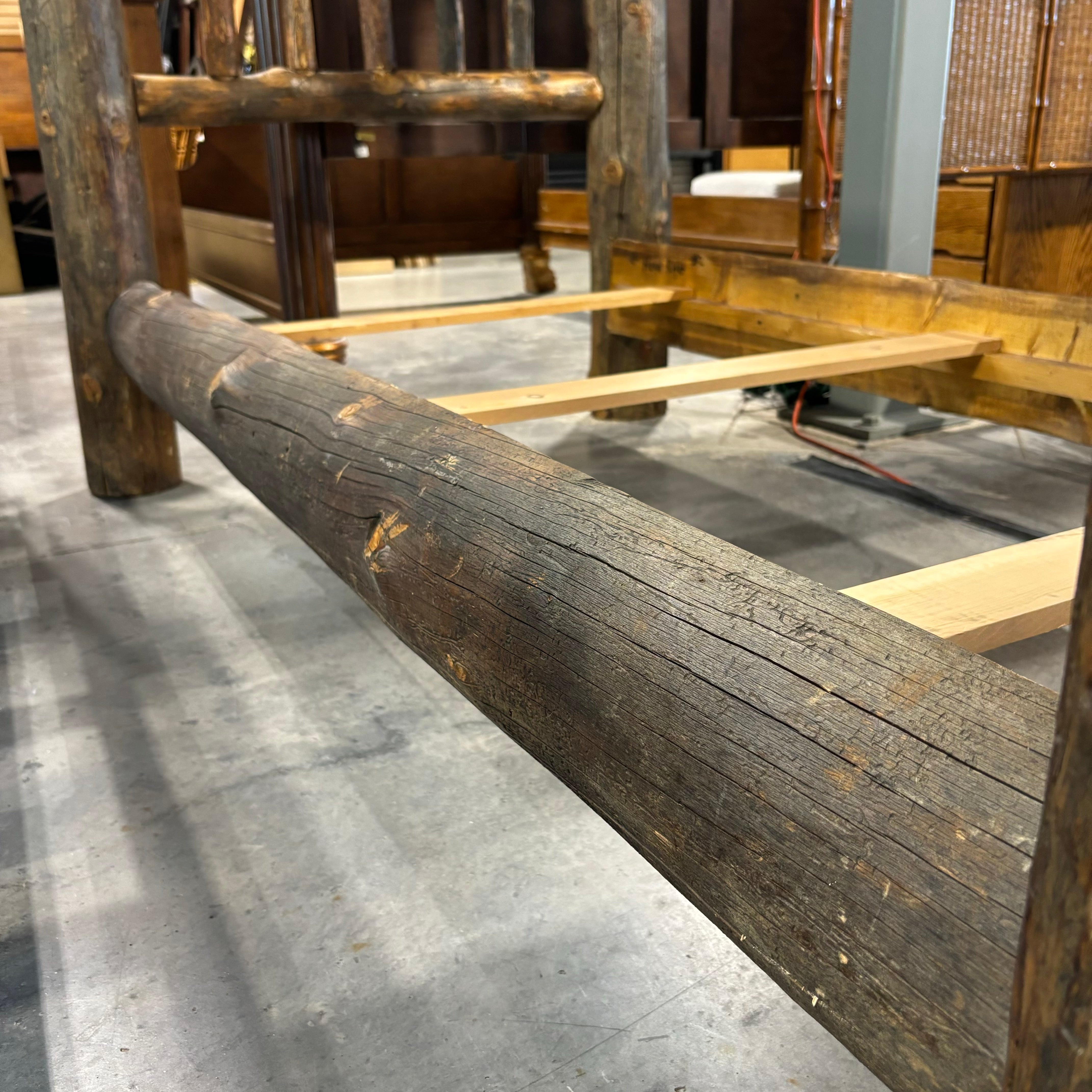 TWIN Rustic Style Raw Log Bed Set 91"x 50"x 54"