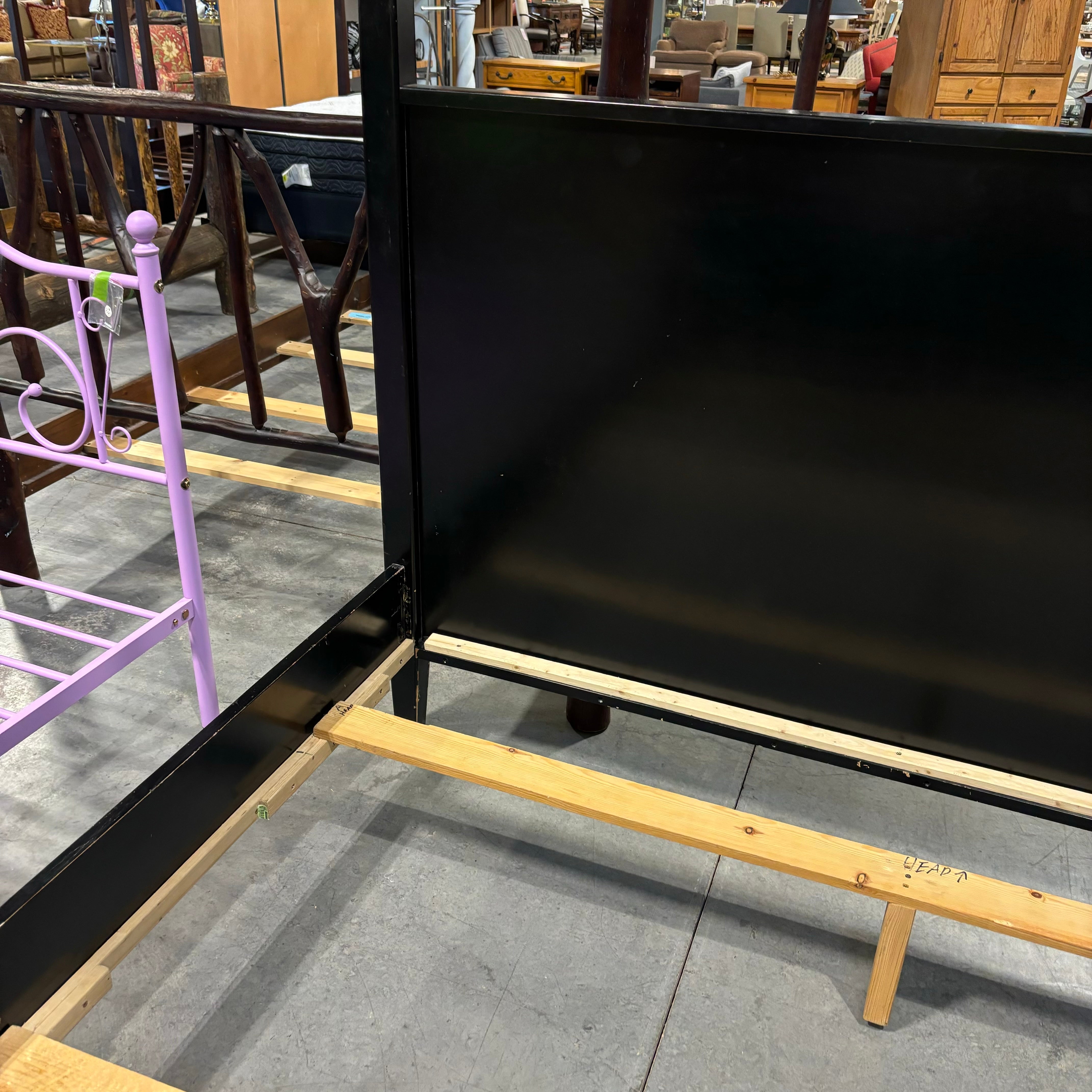 KING Black Finished Wood 4 Poster Bed 82"x 86"x 82"