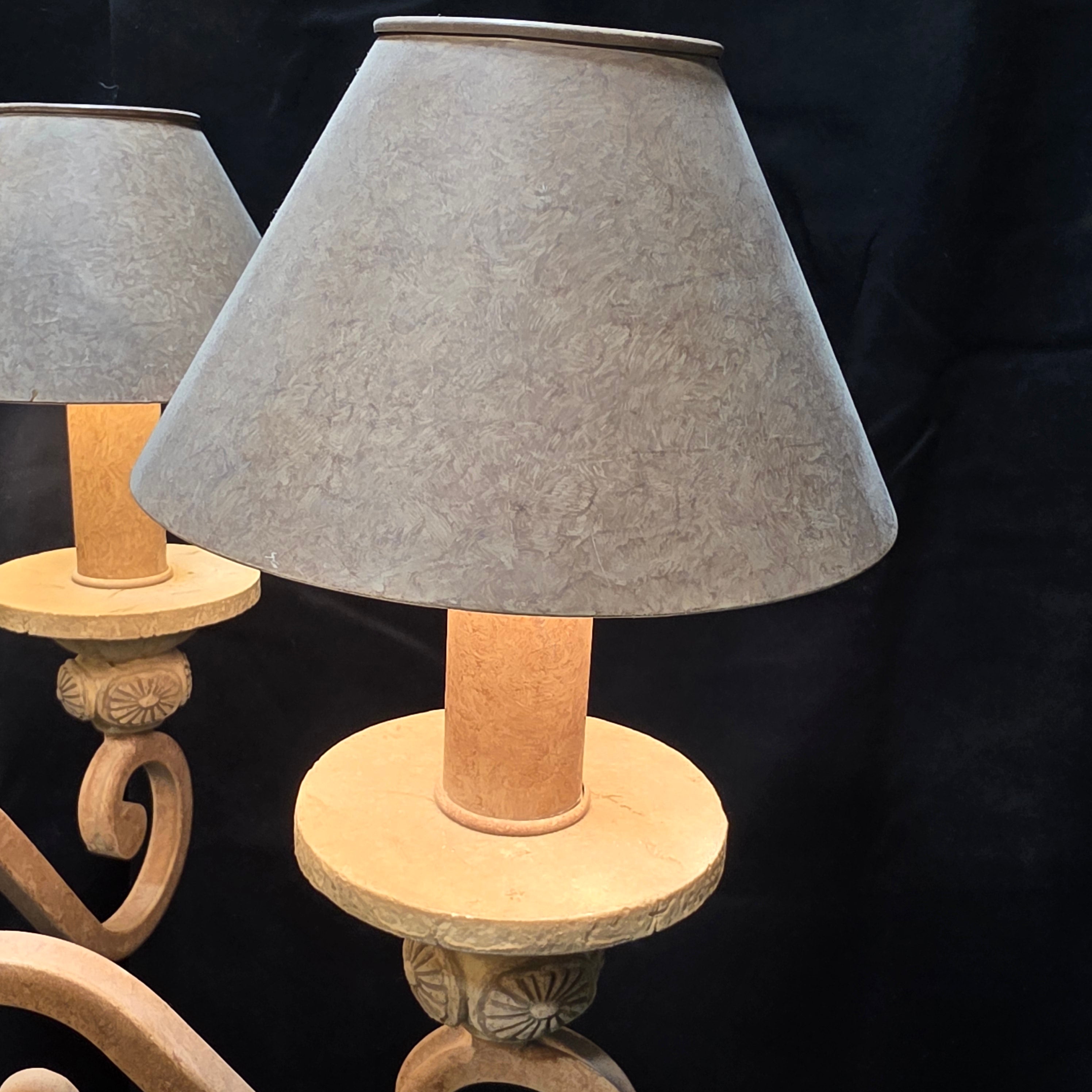 Tuscan Style Five Light with Mini Shades Chandelier 25"x29"