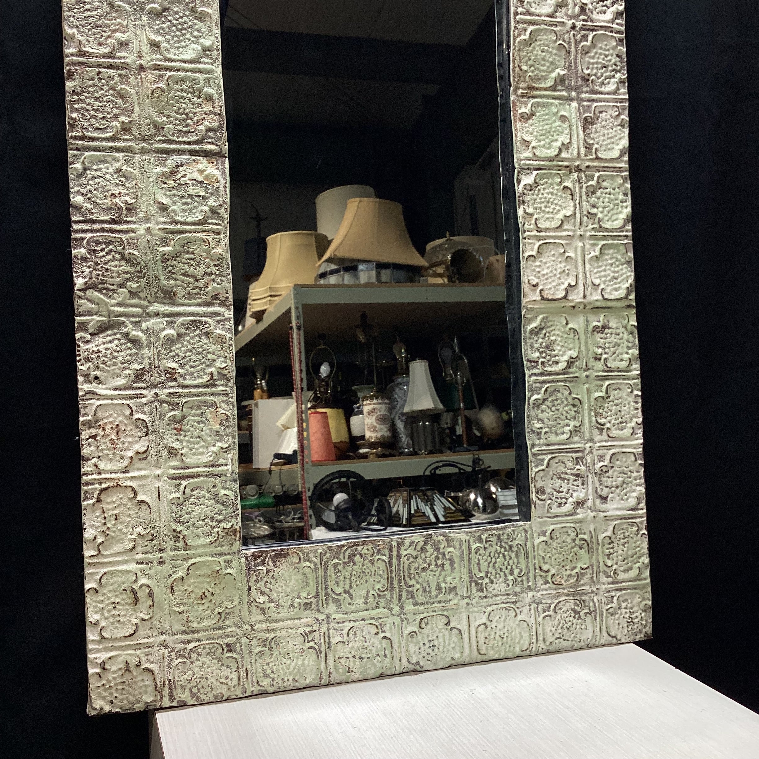 Distressed Shabby Chic Metal Wall Mirror 24" x 44"