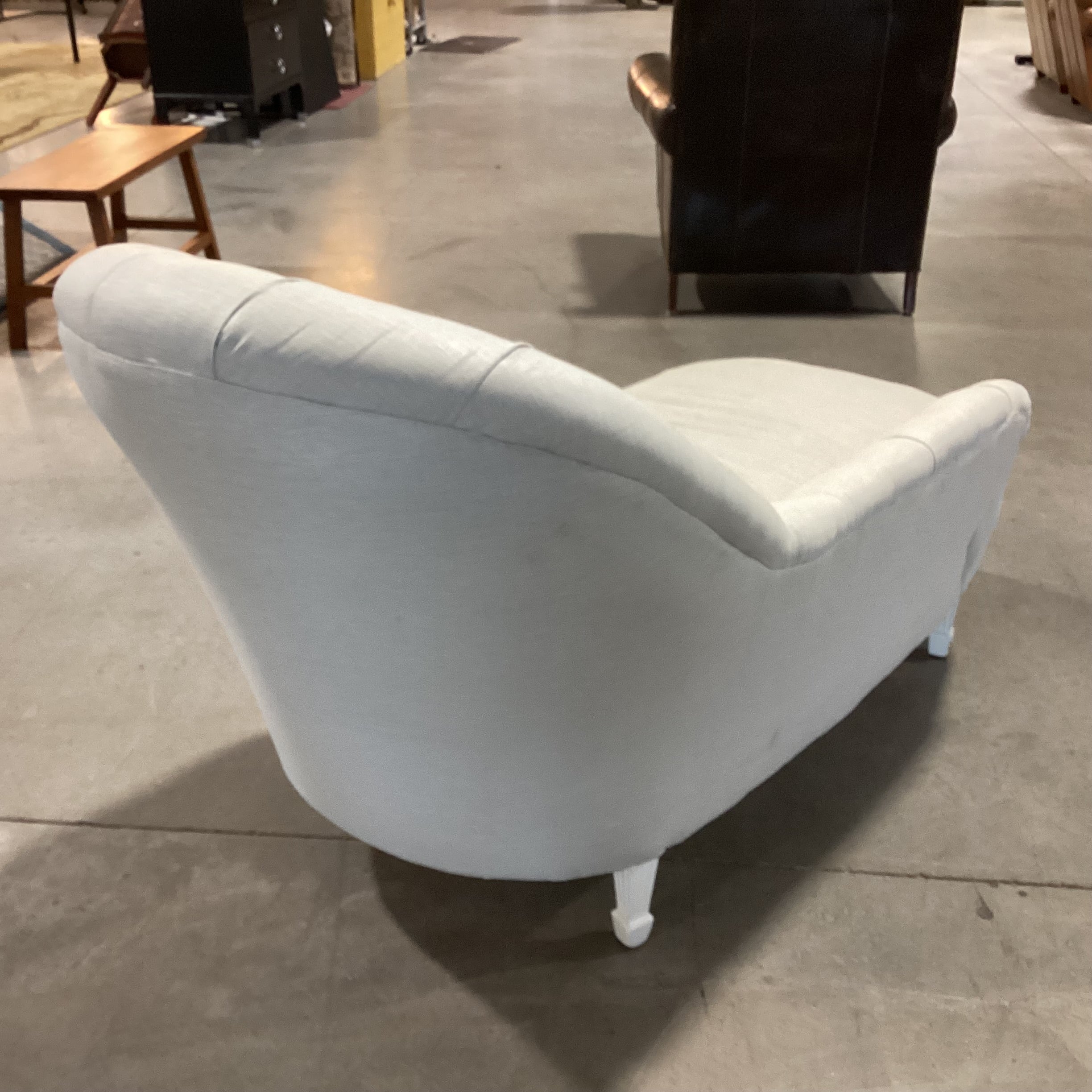 Dove Grey Linen Vintage Chaise Lounge Sofa 60"x 32"x 36"