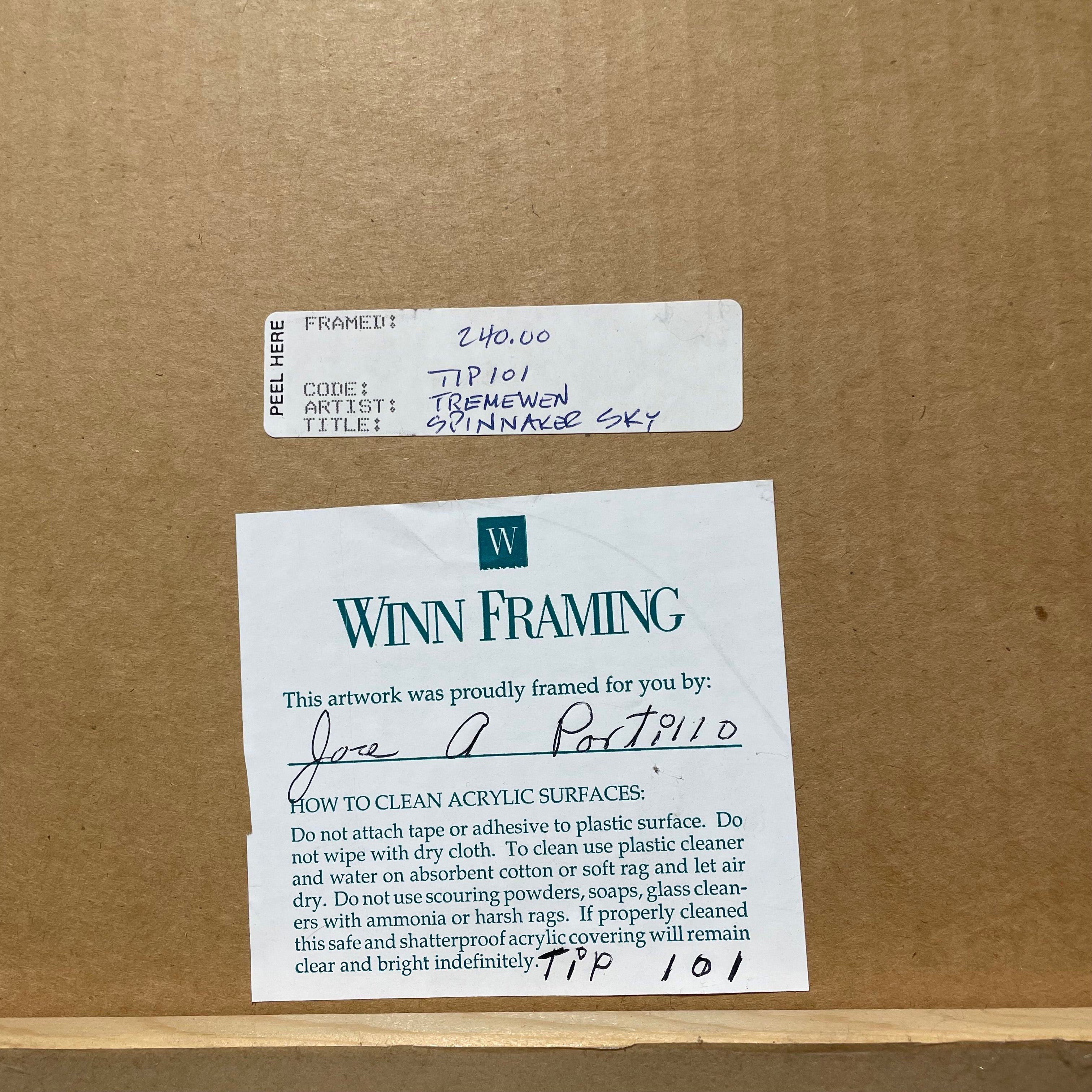 Ian Tremewen "Spinnaker Sky" Print In Light Wood Frame 37" x 30"