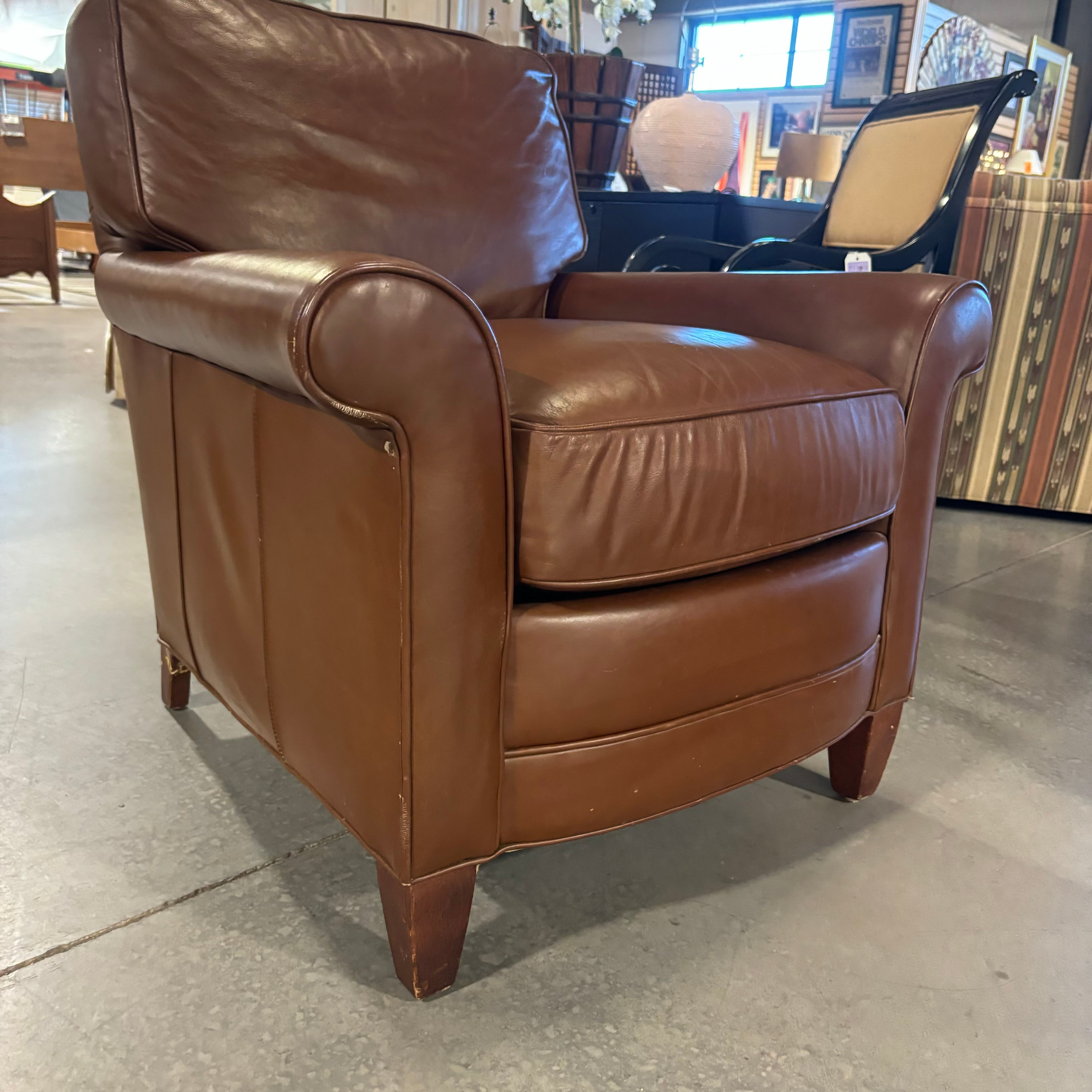 Hancock & Moore Leather Chair 35"x 40"x 32"