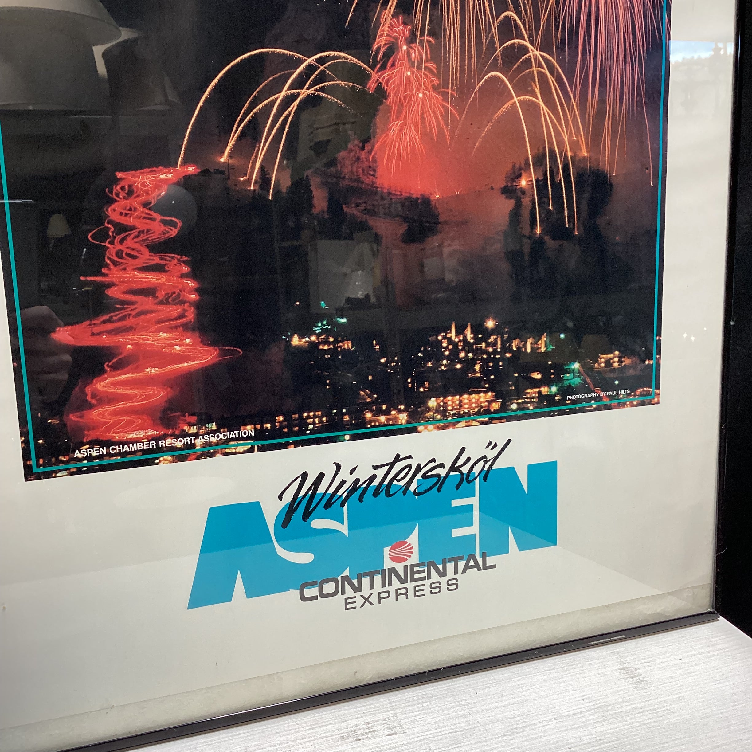 Vintage 1990 Aspen Winterskol Continental Express Poster 20" x 28.5"