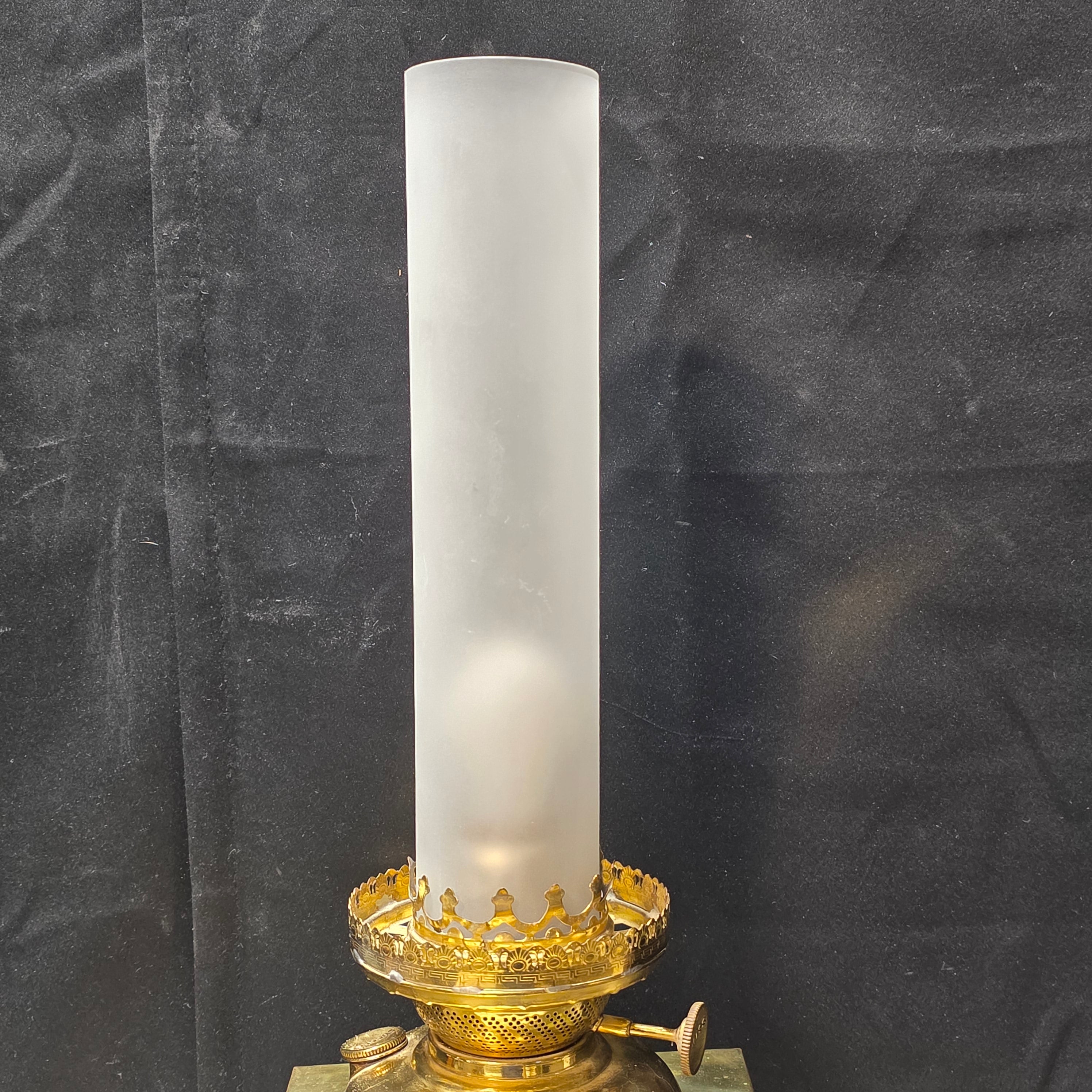 Antique Success Railroad Oil Lamp Made Modern Brass Case Electric Light 7.5"x7.5"x23.75"