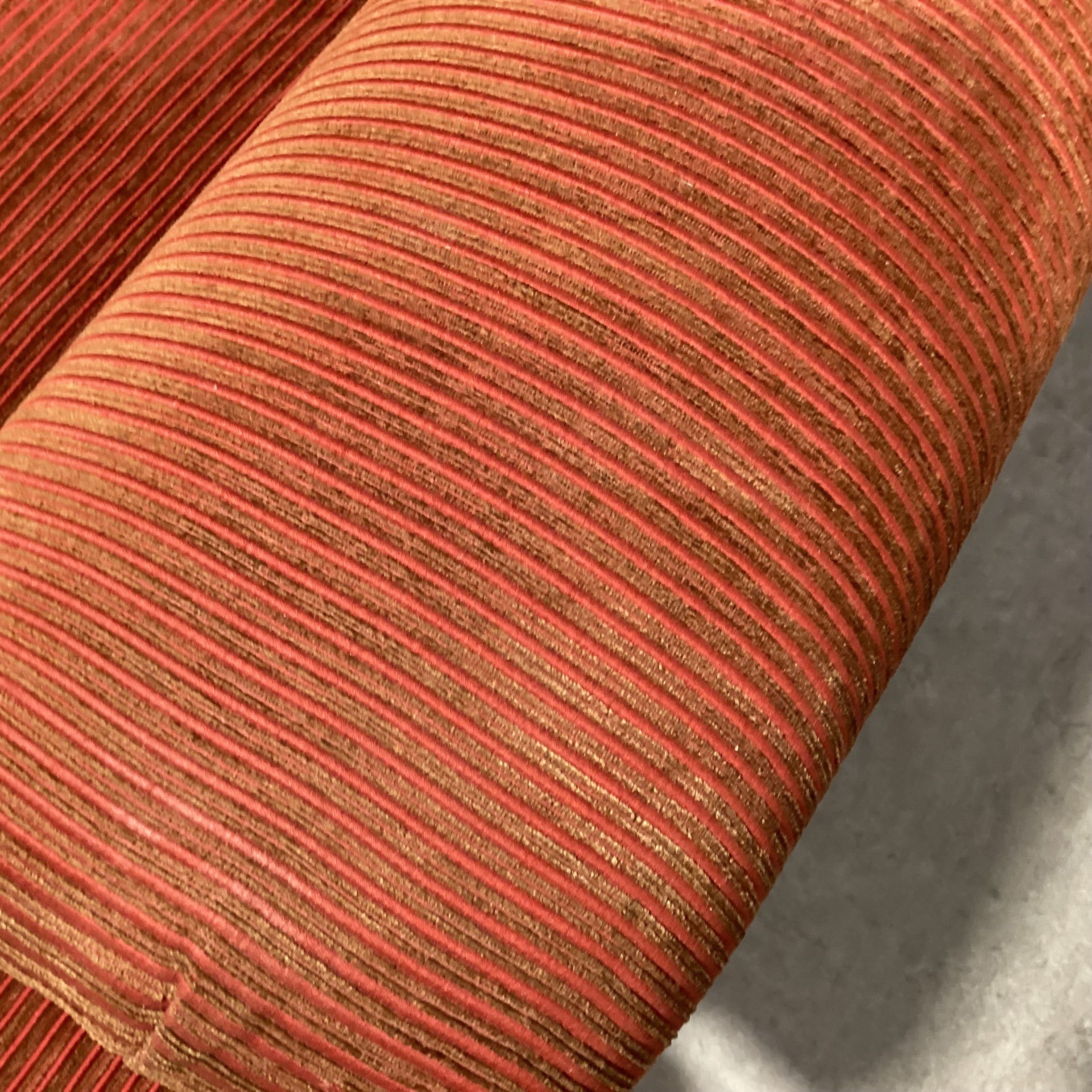 Red Orange Ribbed Textured Woven Down Mix Chair 37"x 39"x 30"