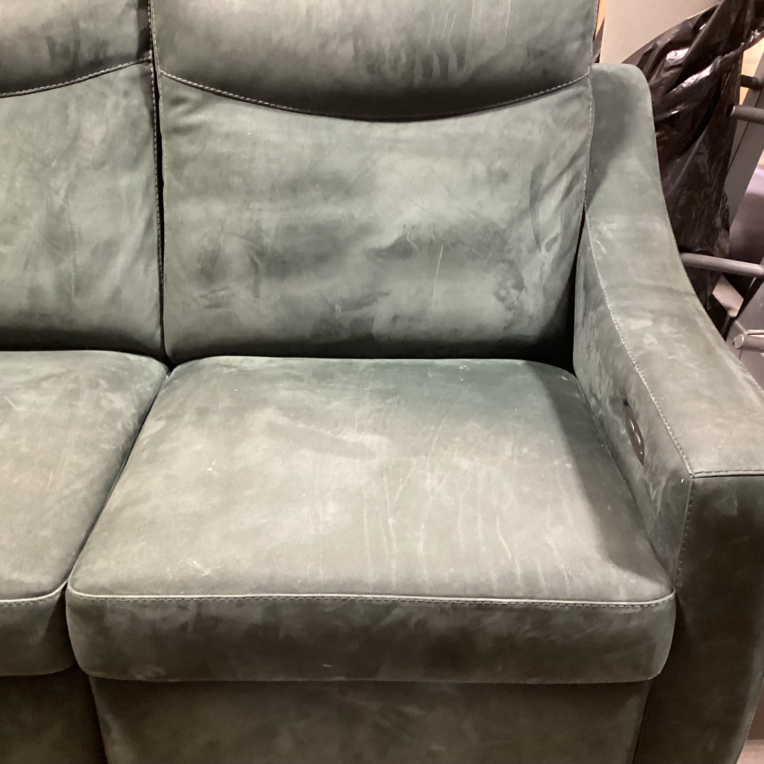 American Leather Furniture Jade Ultra Suede Power Reclining Sofa 94"x 41" to 68"x 41"