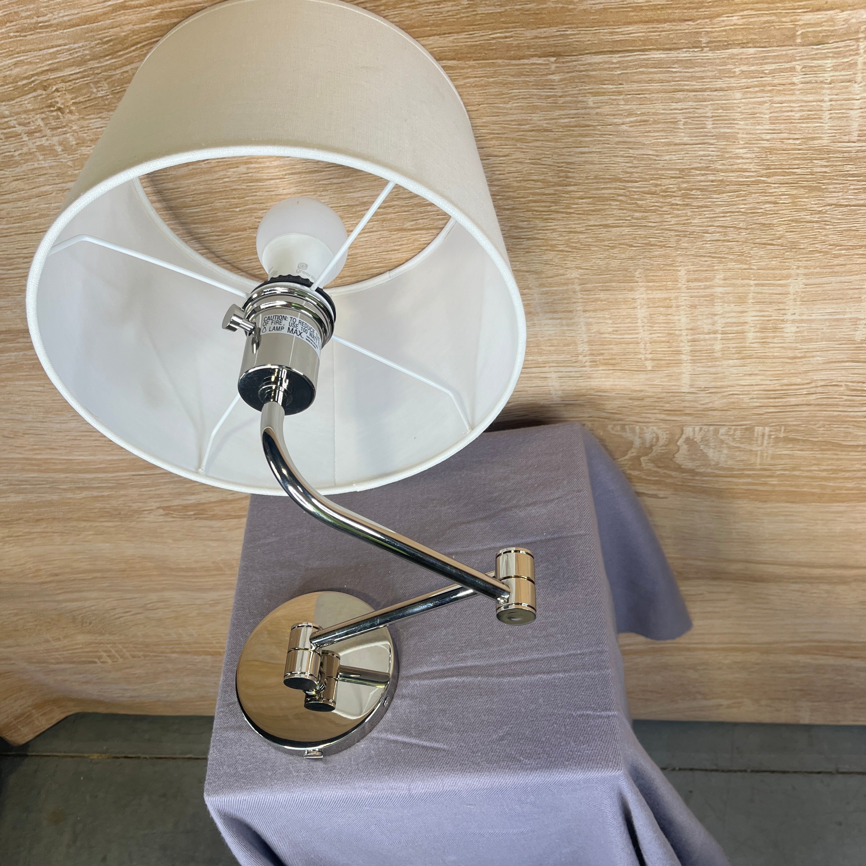 Jonathan Adler 1-Light Polished Nickel Swing Arm with Shade Wall Sconce 11" x 22.5"x 13.75"