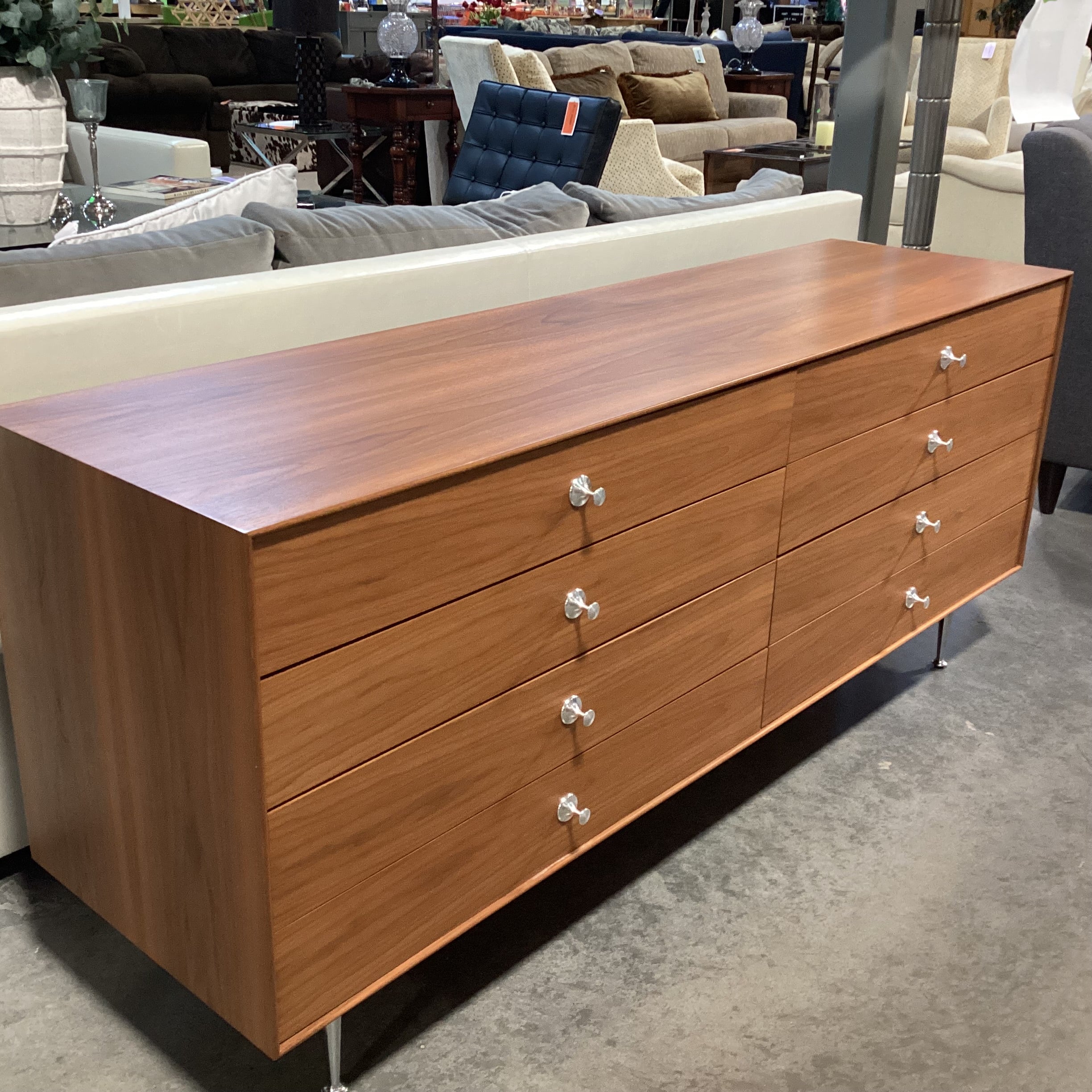 Herman Miller George Nelson Walnut Thin Edge 8 Drawer Dresser 67"x 19"x 29"